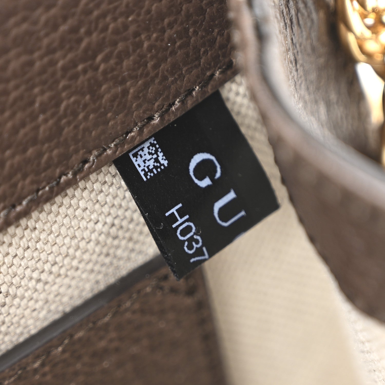 GG Supreme Monogram Textured Dollar Calfskin Web Mini Ophidia Padlock Top Handle Chain Shoulder Bag Beige Ebony New Acero