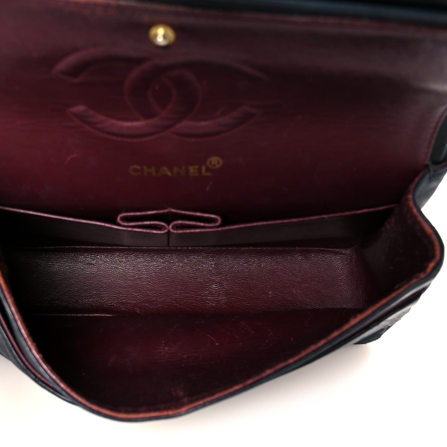 Lambskin Quilted Medium Double Flap Black