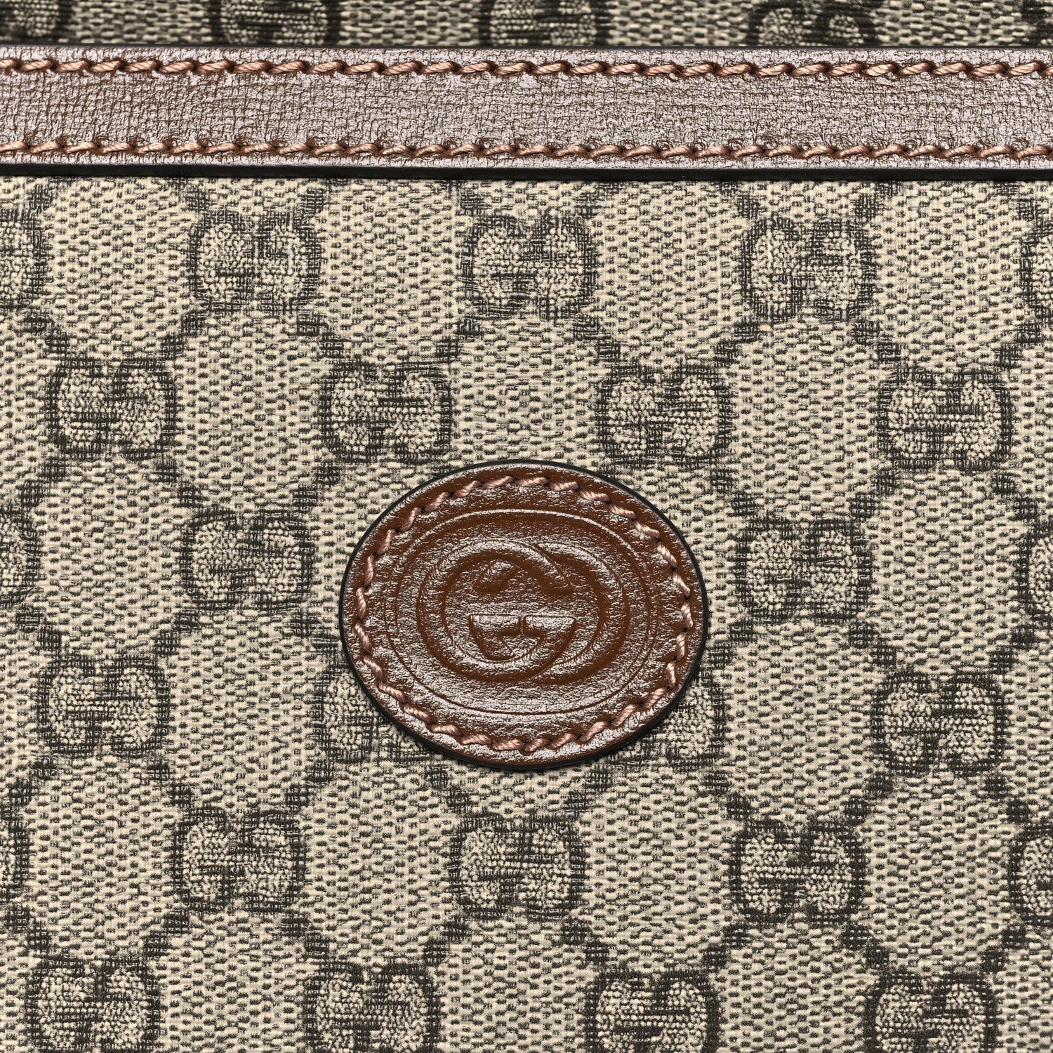 GG Supreme Monogram Azalea Calfskin Retro Interlocking G Garment Bag Beige Ebony Brown Sugar