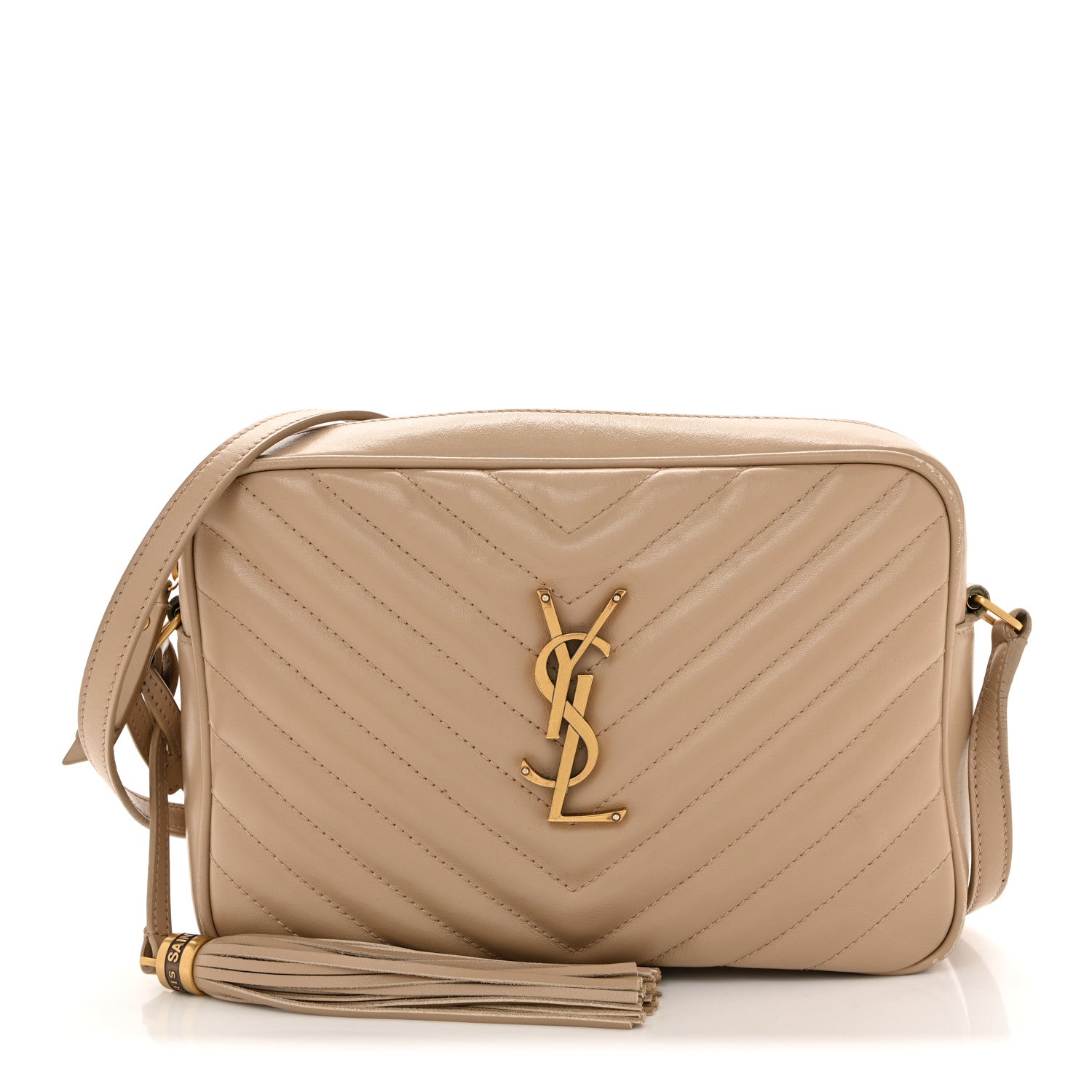 Calfskin Matelasse Monogram Lou Camera Bag Dark Beige