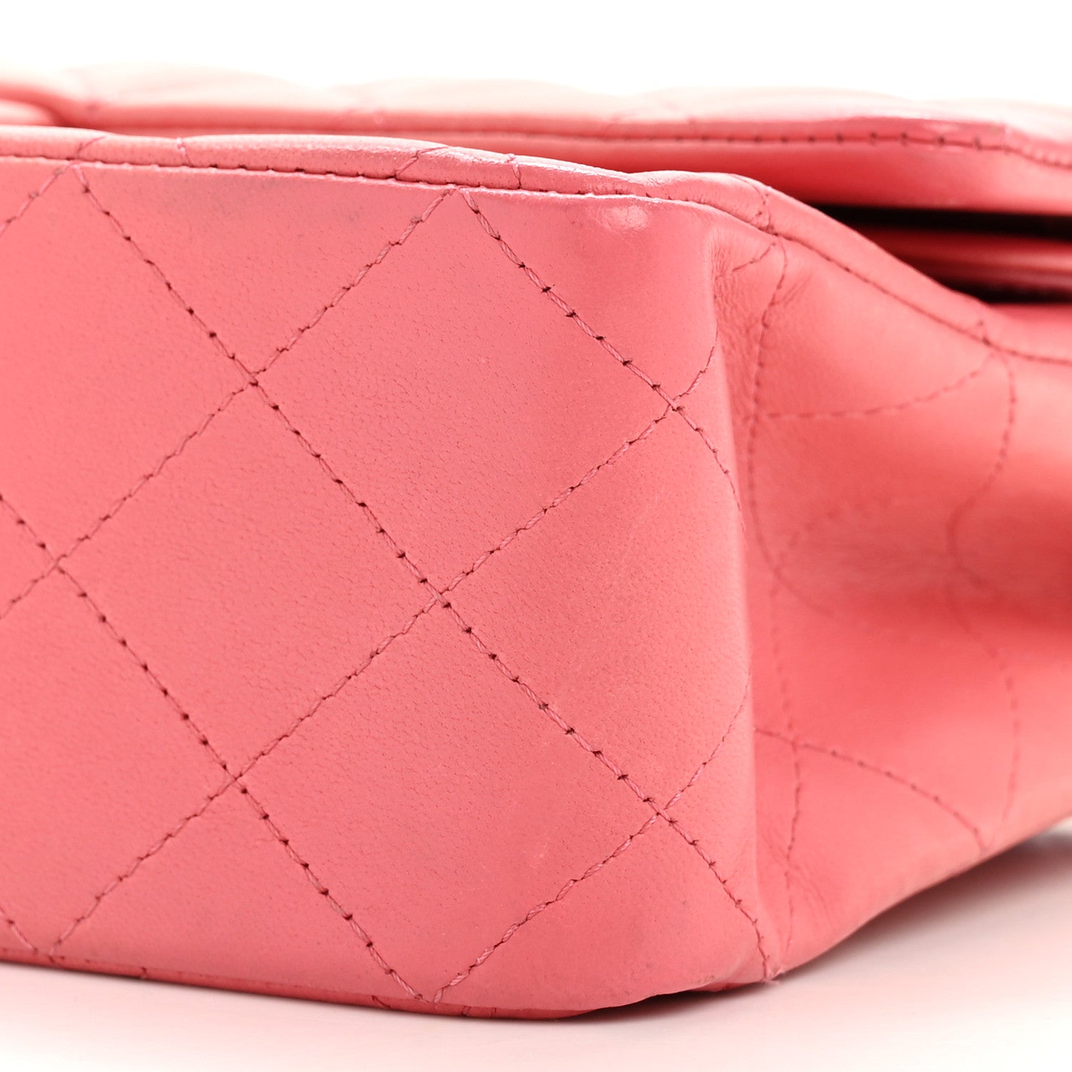 Lambskin Quilted Medium Double Flap Pink