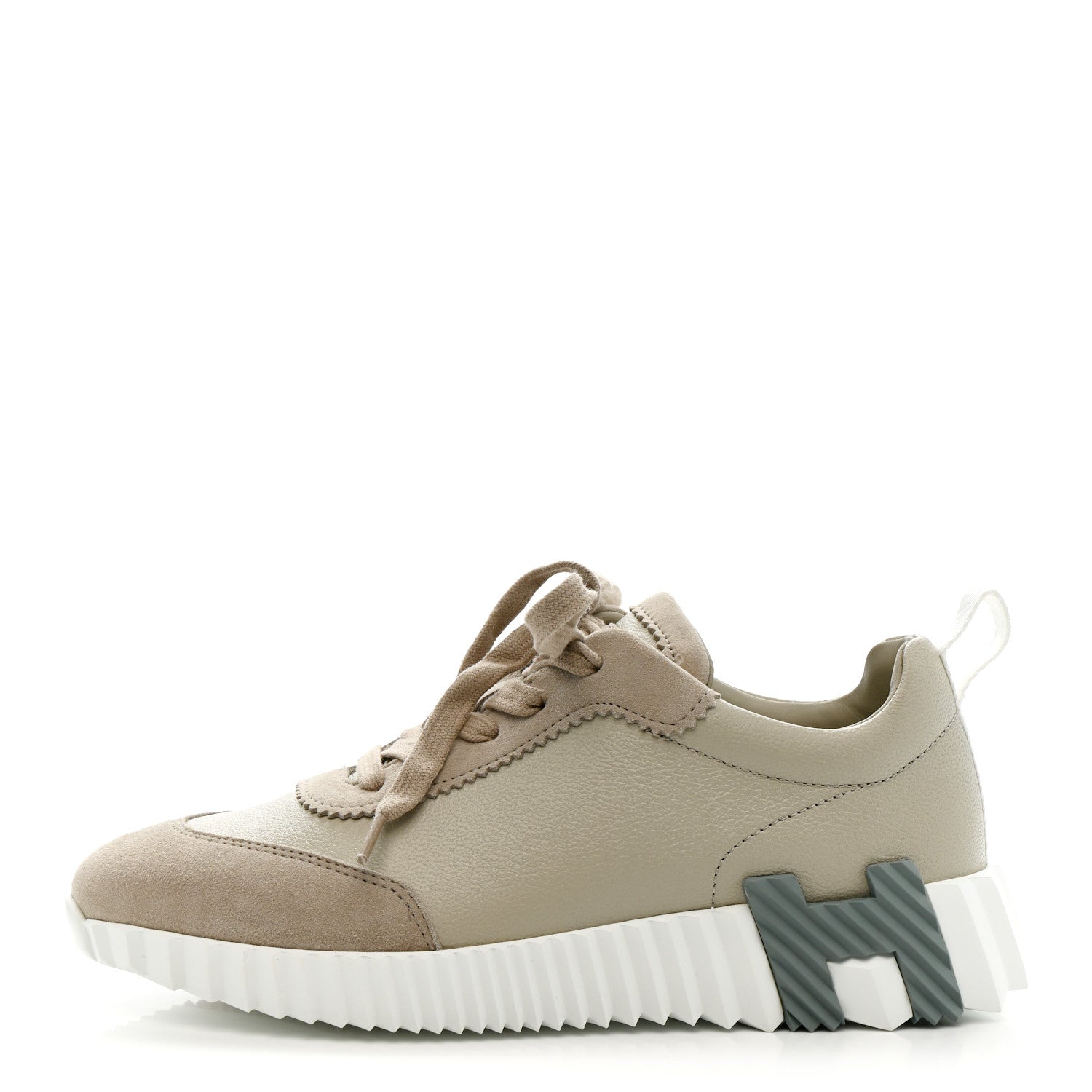 Sport Goatskin Suede Goatskin Womens Bouncing Sneakers 36.5 Beige Esquisse