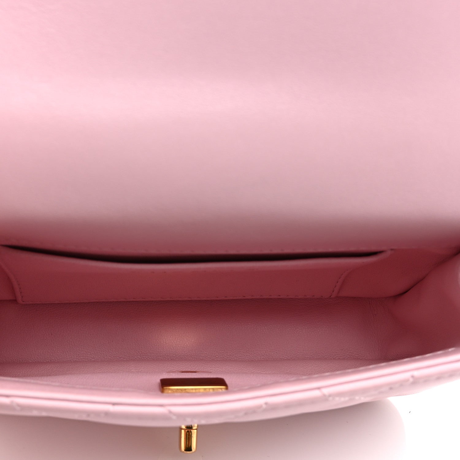 Lambskin Resin Quilted Top Handle Mini Flap Pink