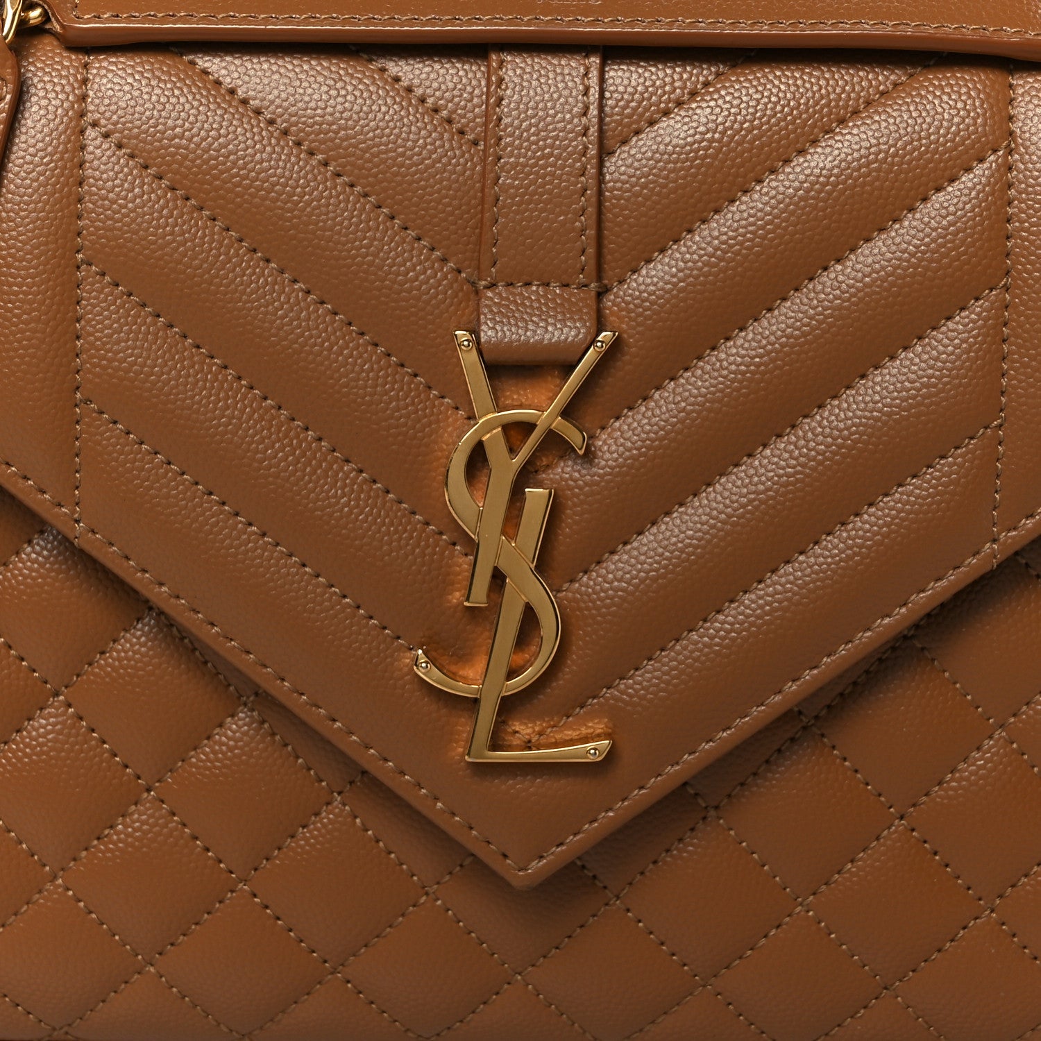 Grain De Poudre Textured Mixed Matelasse Triquilt Medium Monogram Satchel Dark Natural
