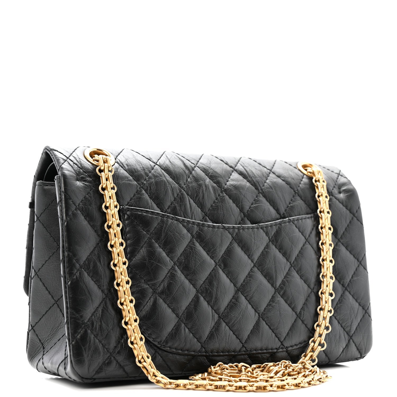 Aged Calfskin Quilted 2.55 Reissue 225 Flap Black