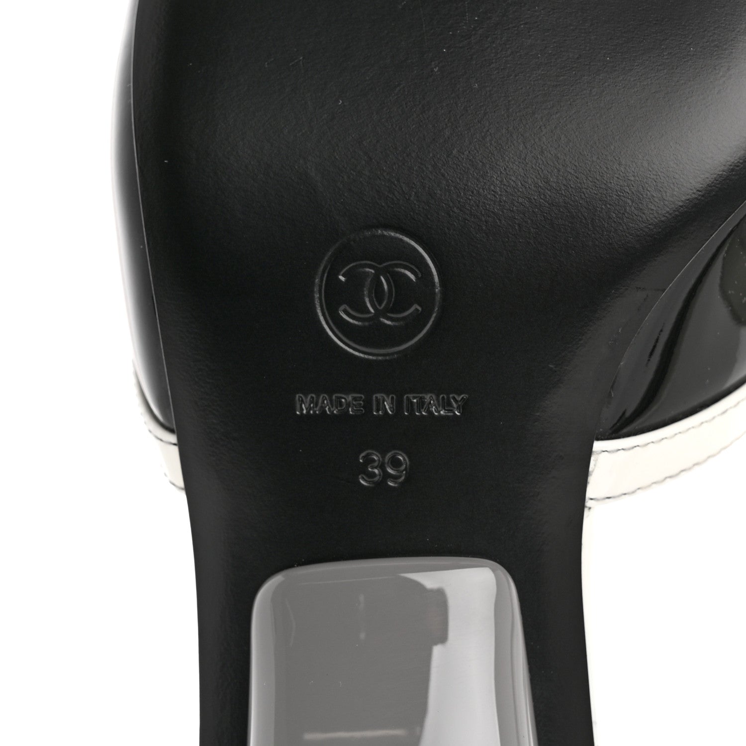 Patent Calfskin Mules  39 Black White Grey
