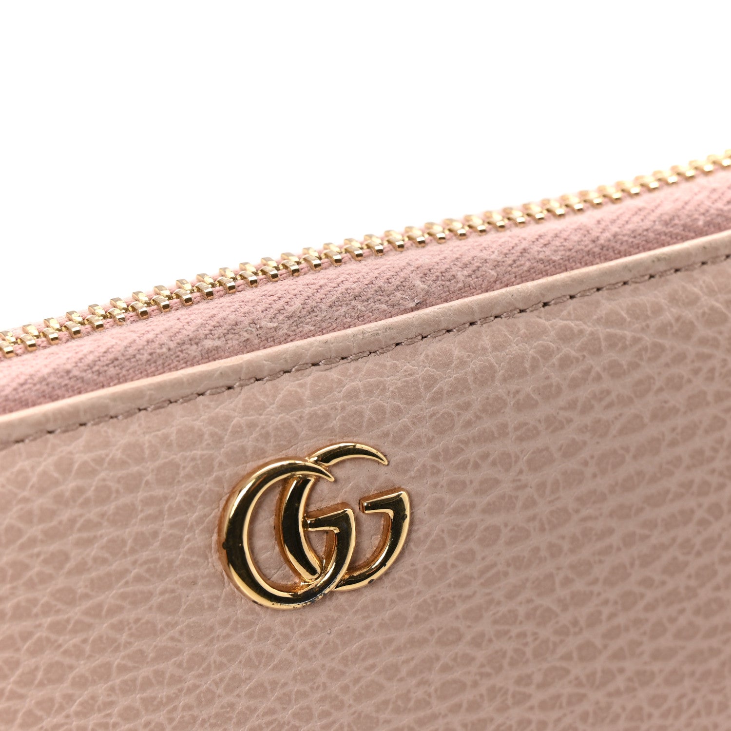 Dollar Calfskin GG Marmont Zip Around Wallet Perfect Pink