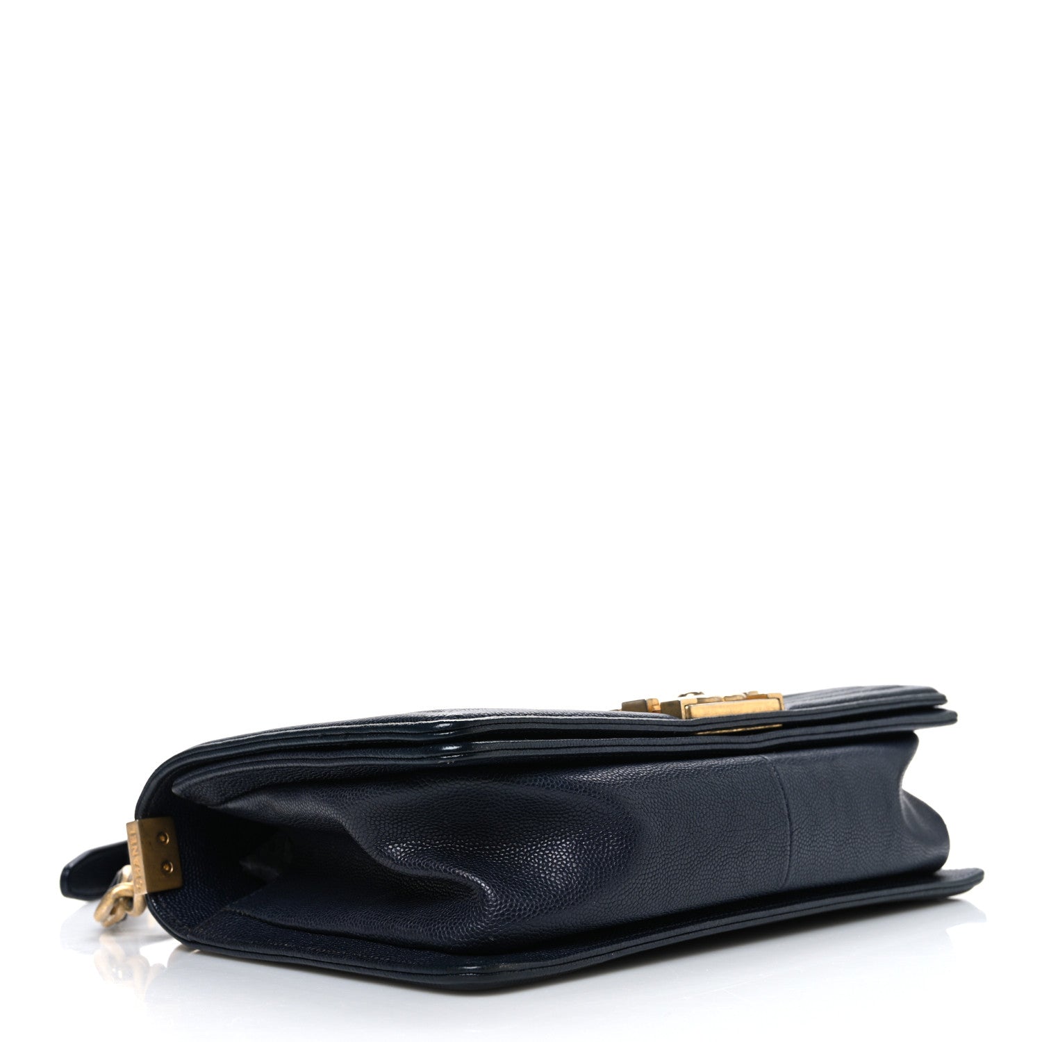 Metallic Caviar Quilted Medium Boy Flap Navy