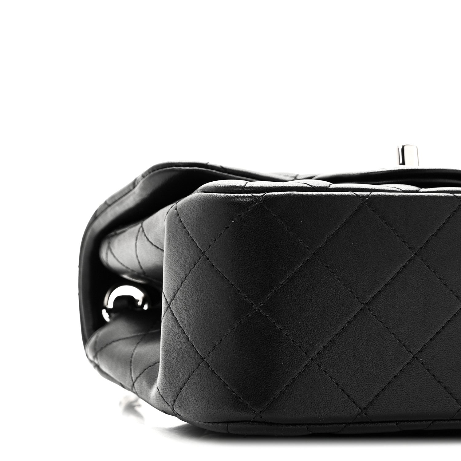 Lambskin Quilted Mini Square Flap Black