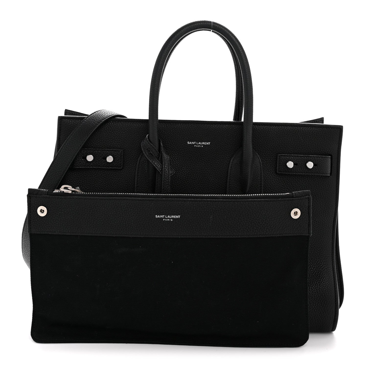 Grained Calfskin Small Supple Sac De Jour Black