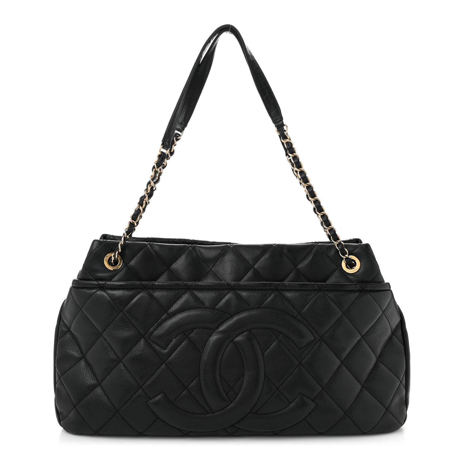 Caviar Quilted Timeless CC Soft Tote Black