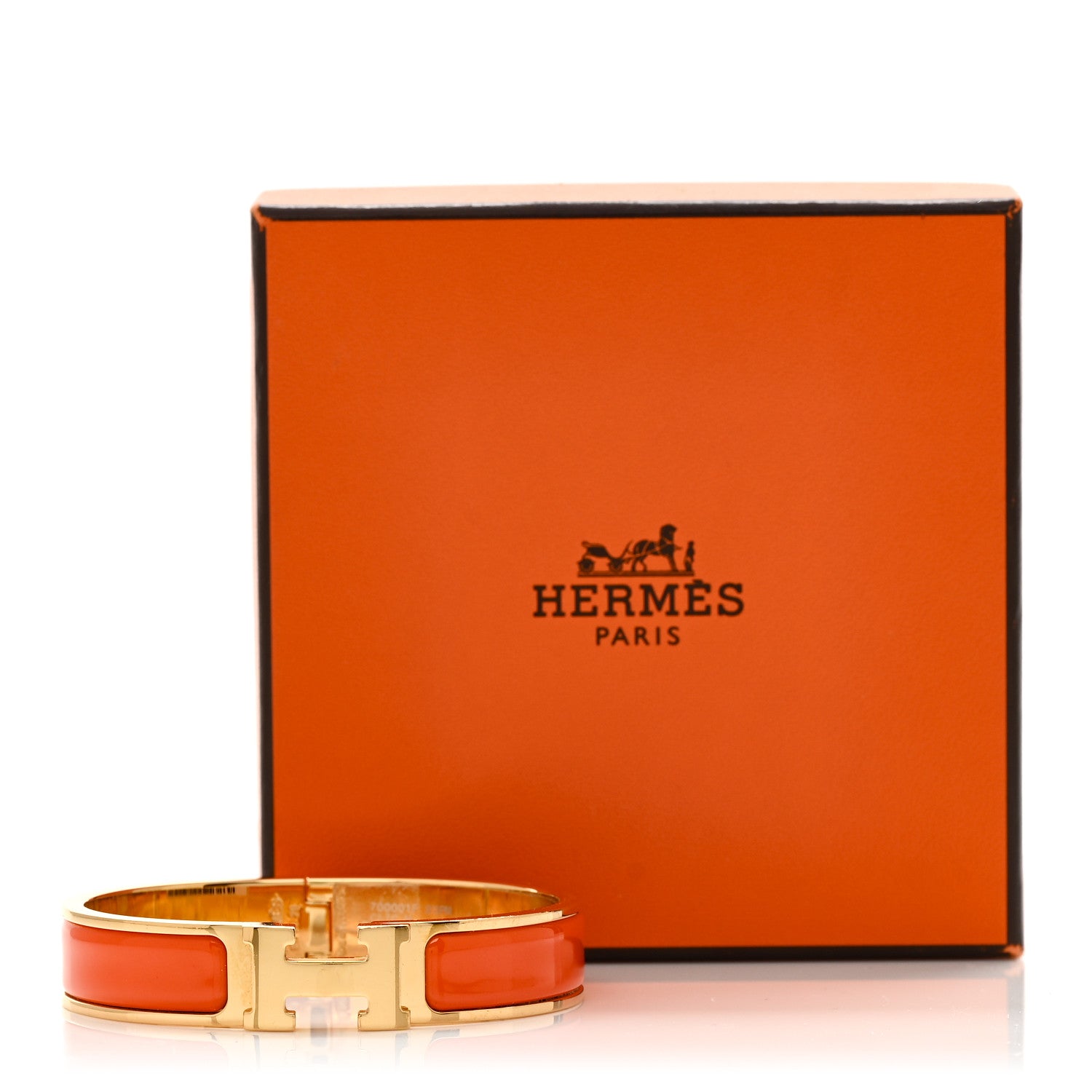 Enamel Narrow Clic Clac H Bracelet PM Orange