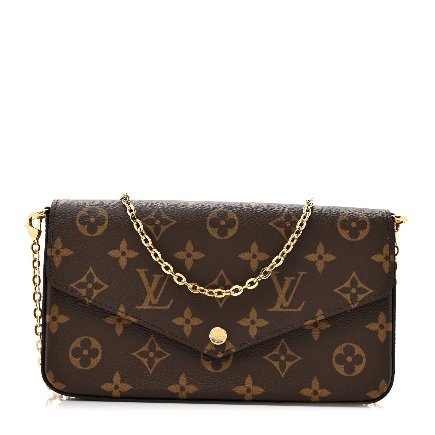 Monogram Pochette Felicie Chain Wallet Fuchsia