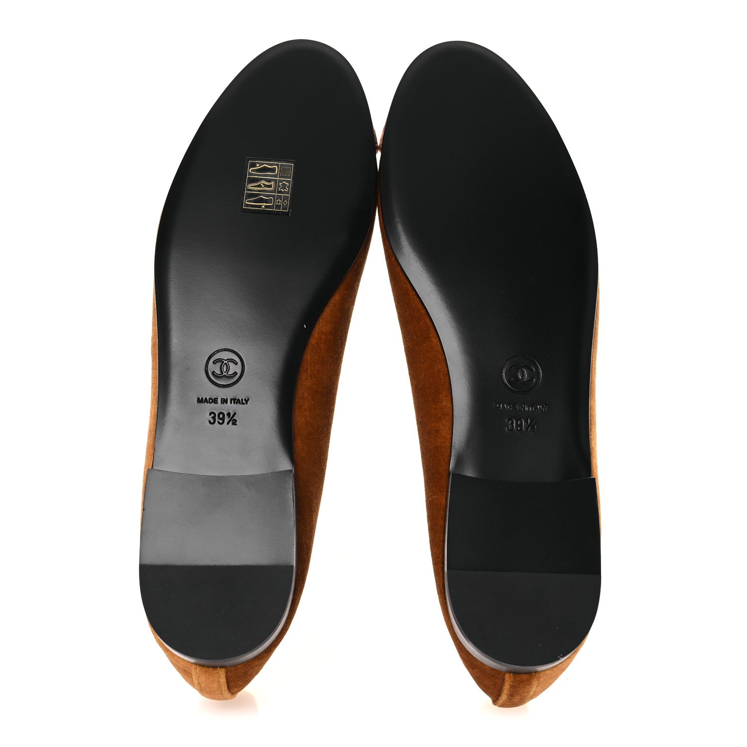 Velvet Cap Toe CC Ballerina Flats 39.5 Brown Light Brown