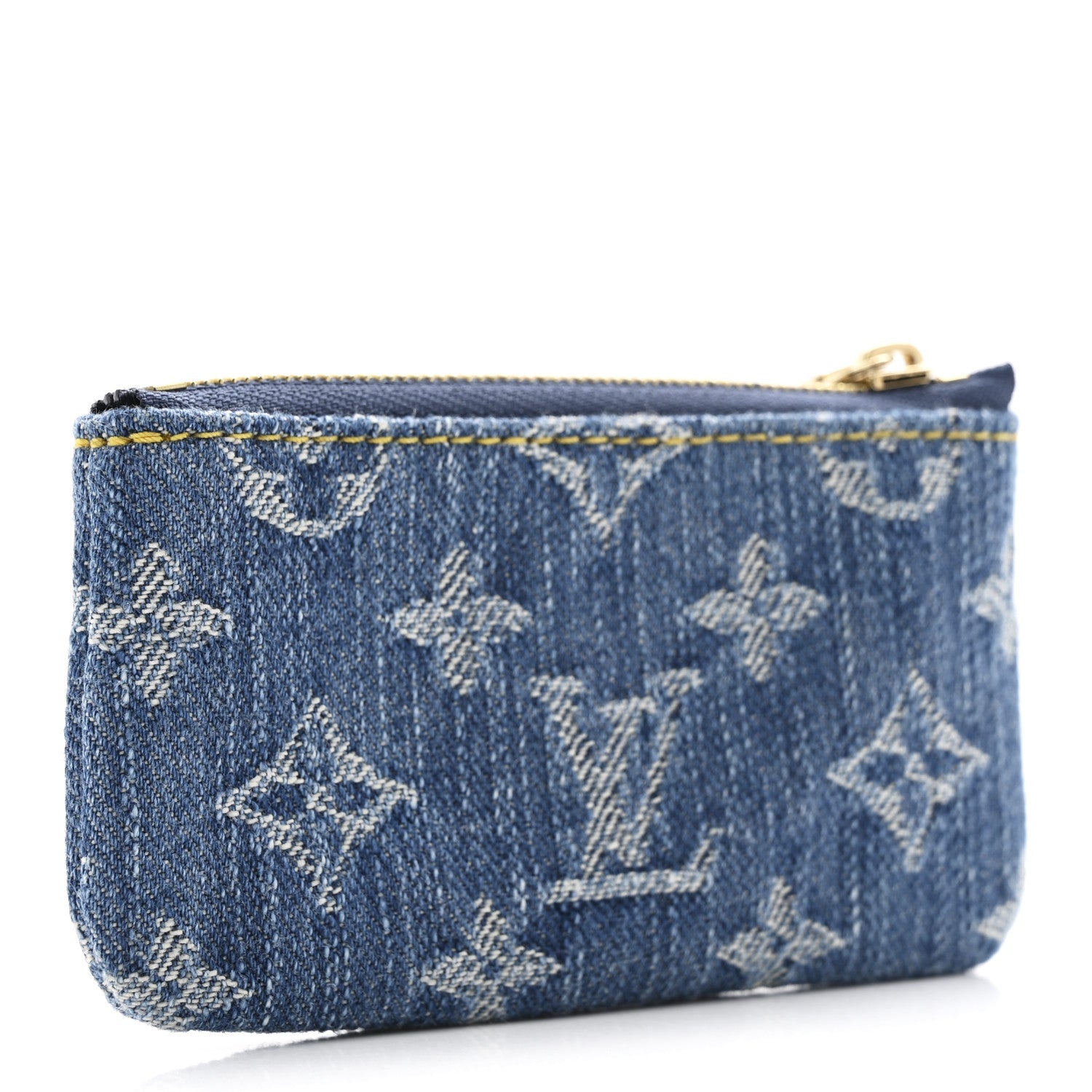 LV X TM Monogram Denim Cerises Key Pouch Blue