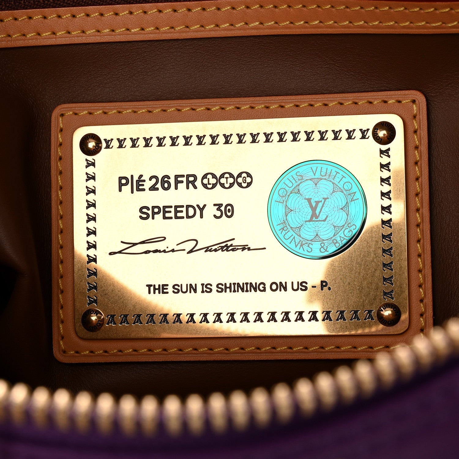 Calfskin Monogram Speedy P9 Bandouliere 30 Golden Lotus Purple