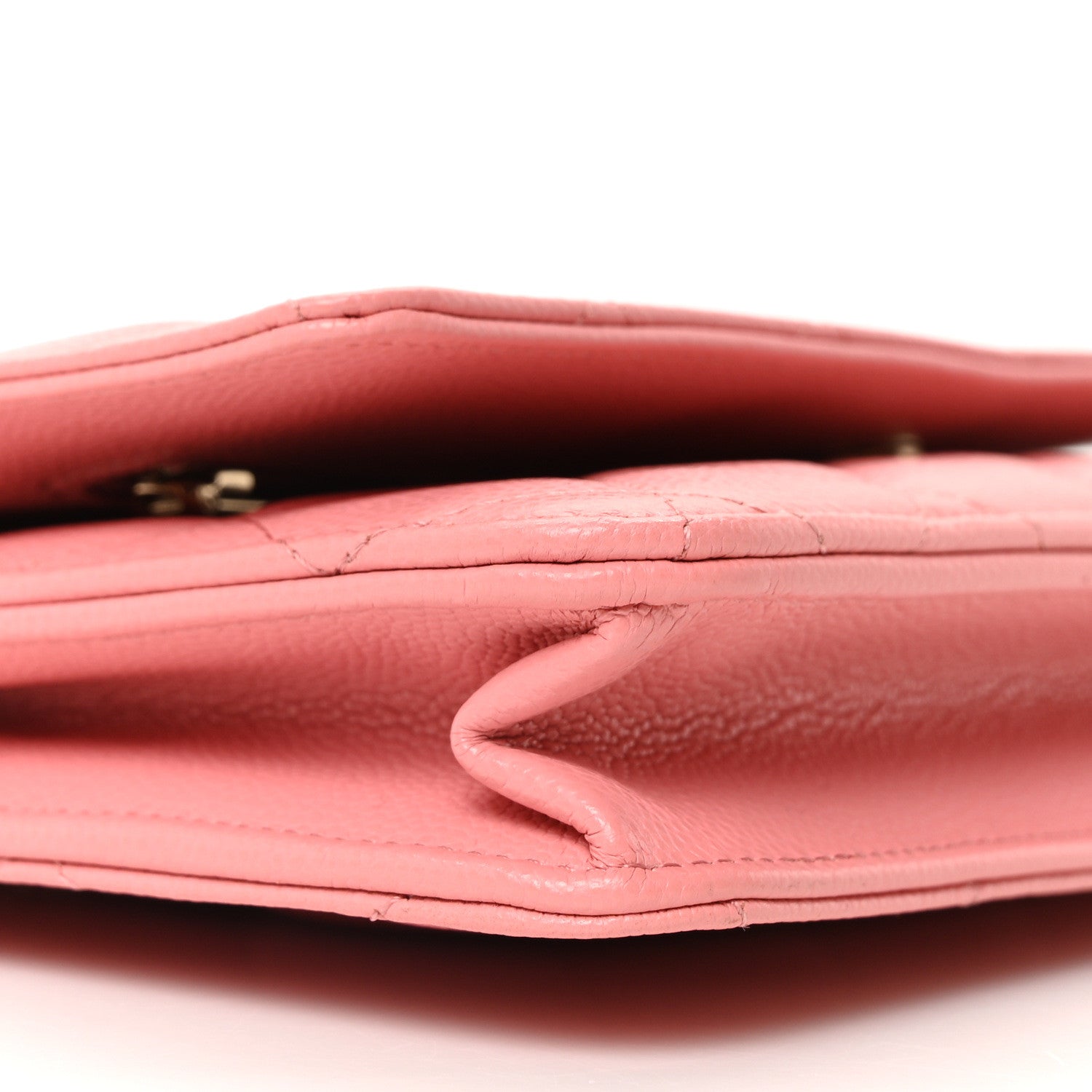 Caviar Quilted Wallet on Chain WOC Pink