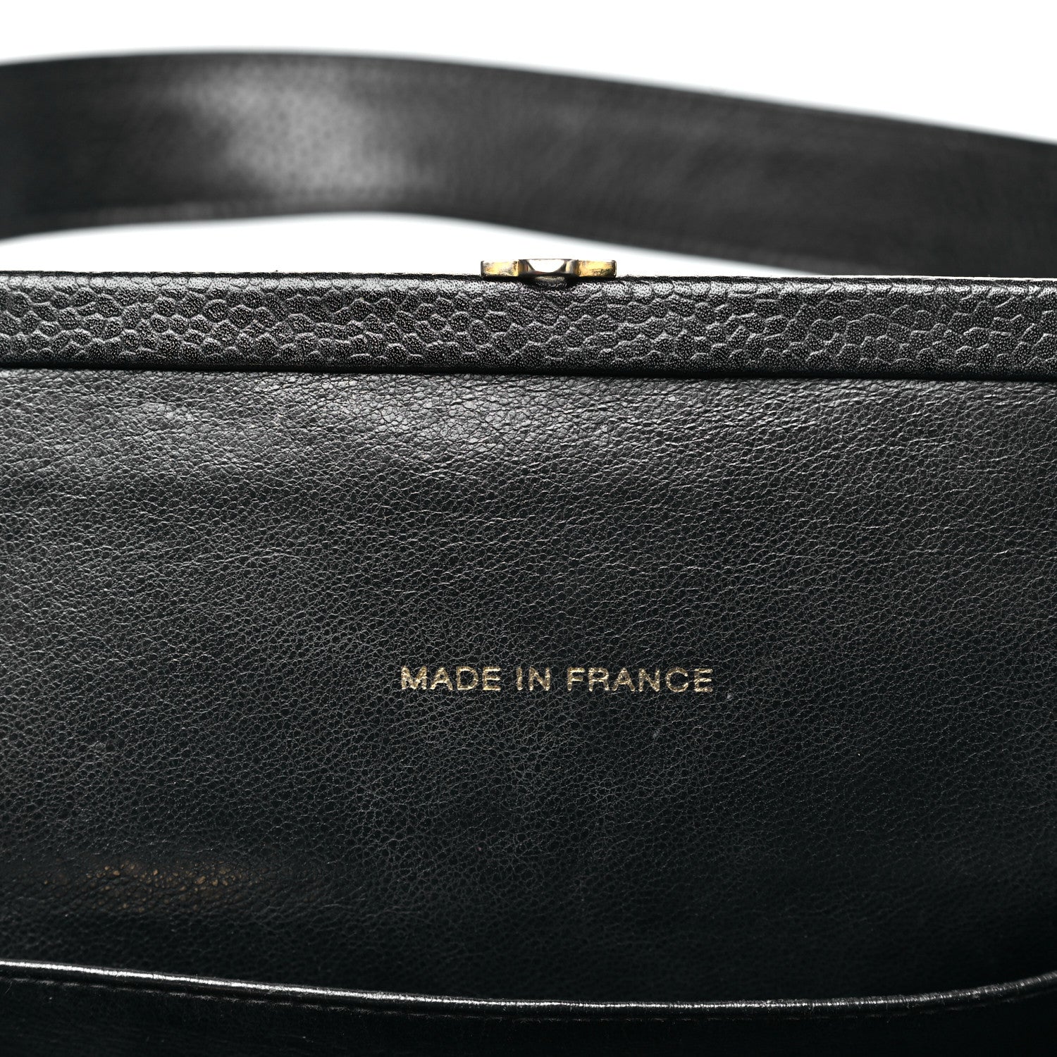 Caviar Quilted Frame Shoulder Bag Black