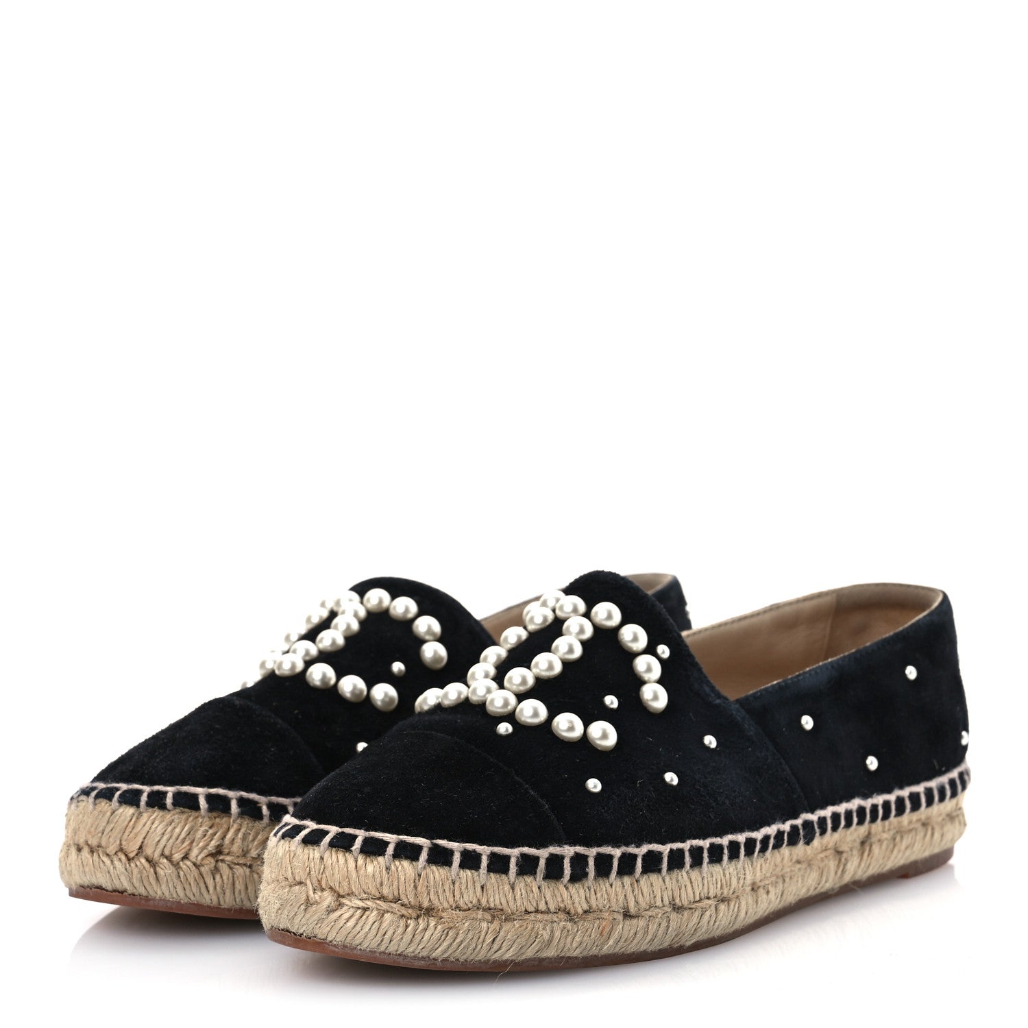 Suede Pearl CC Espadrilles 37 Black
