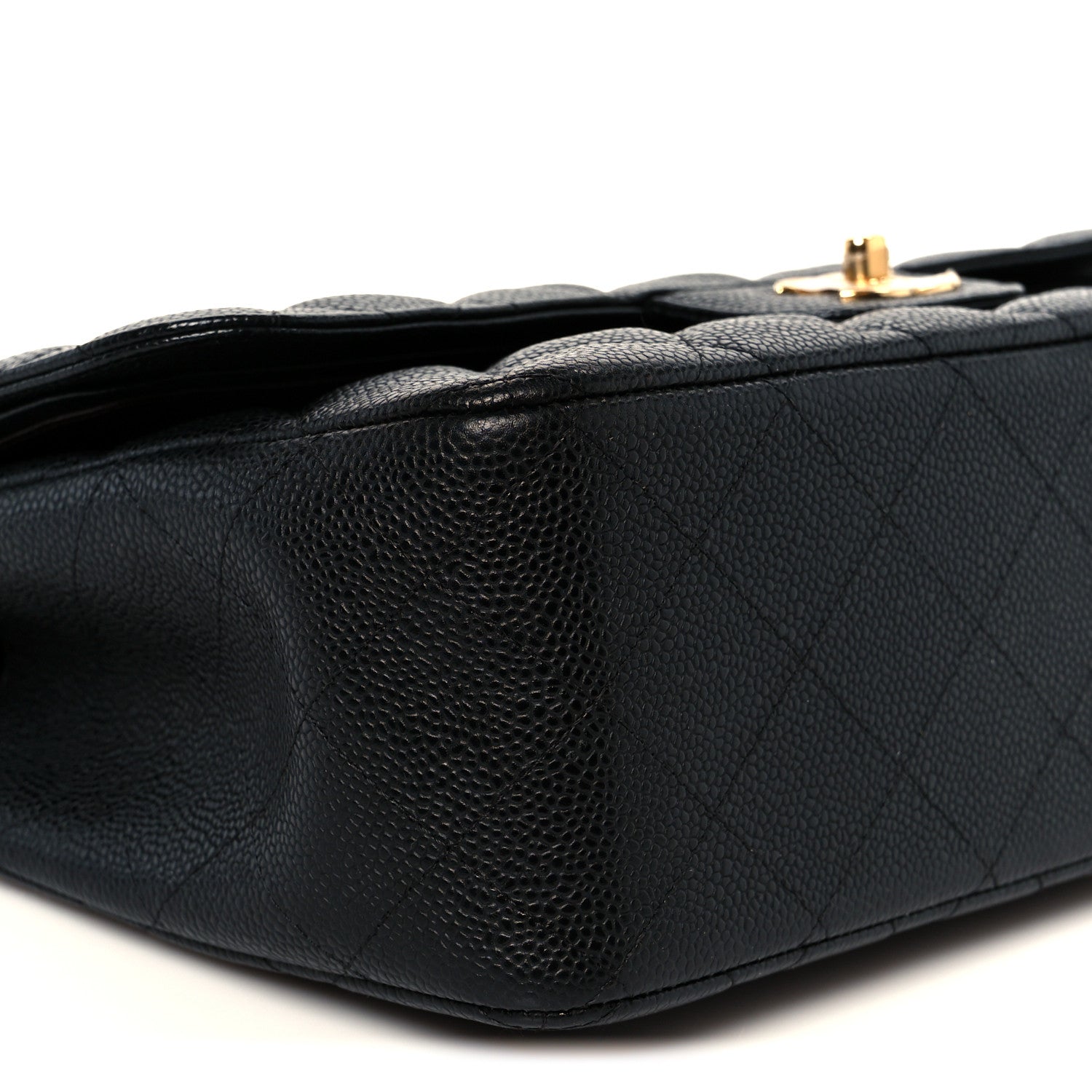 Caviar Quilted Jumbo Double Flap Black