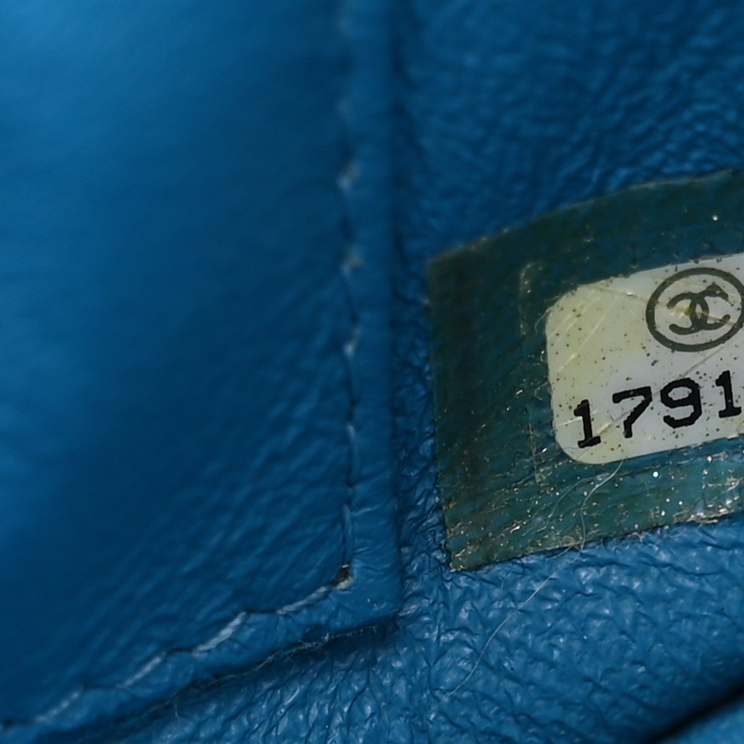 Iridescent Caviar Quilted Extra Mini Flap Light Blue