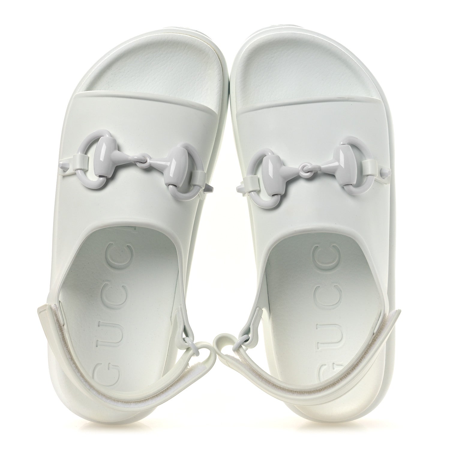 Soft Rubber Horsebit Touch Womens Strapped Sandals 38 Great White