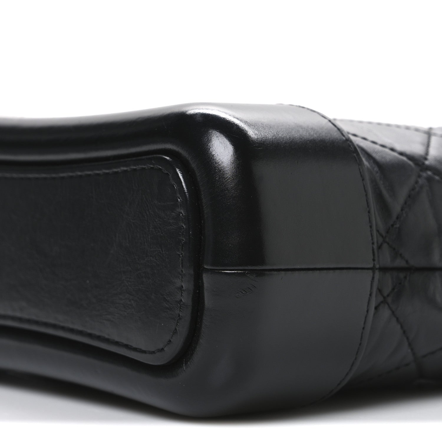 Aged Calfskin Quilted Small Gabrielle Hobo Black