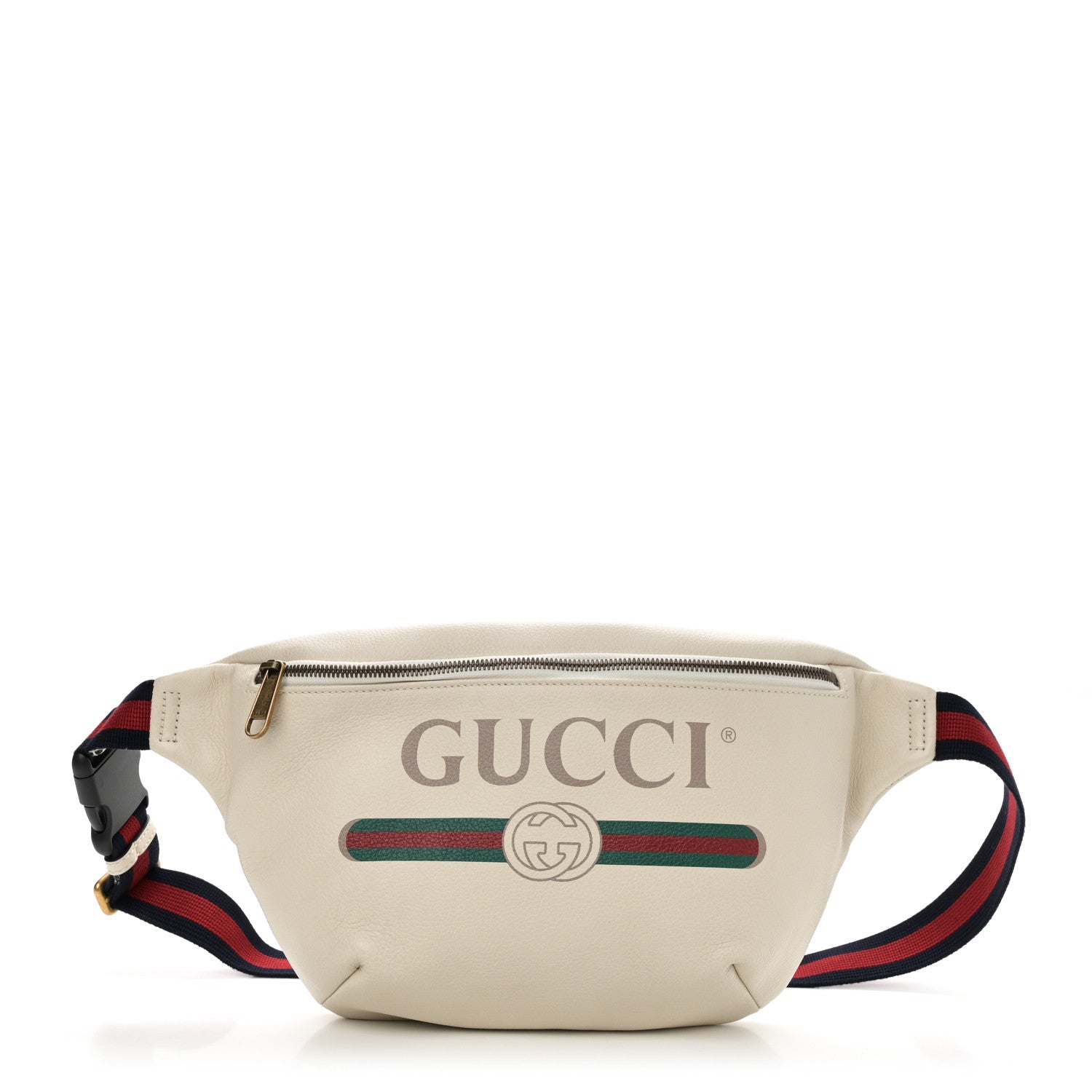 Grained Calfskin Logo Belt Bag White
