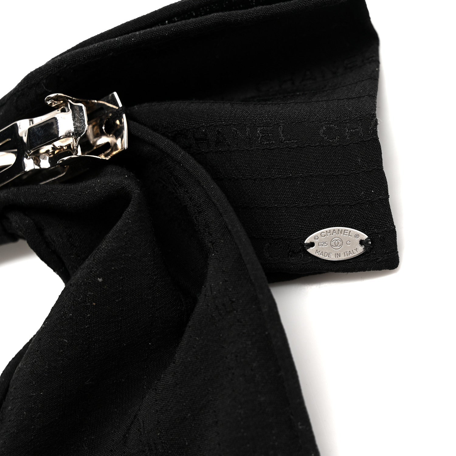 Silk Bow Hair Clip Black