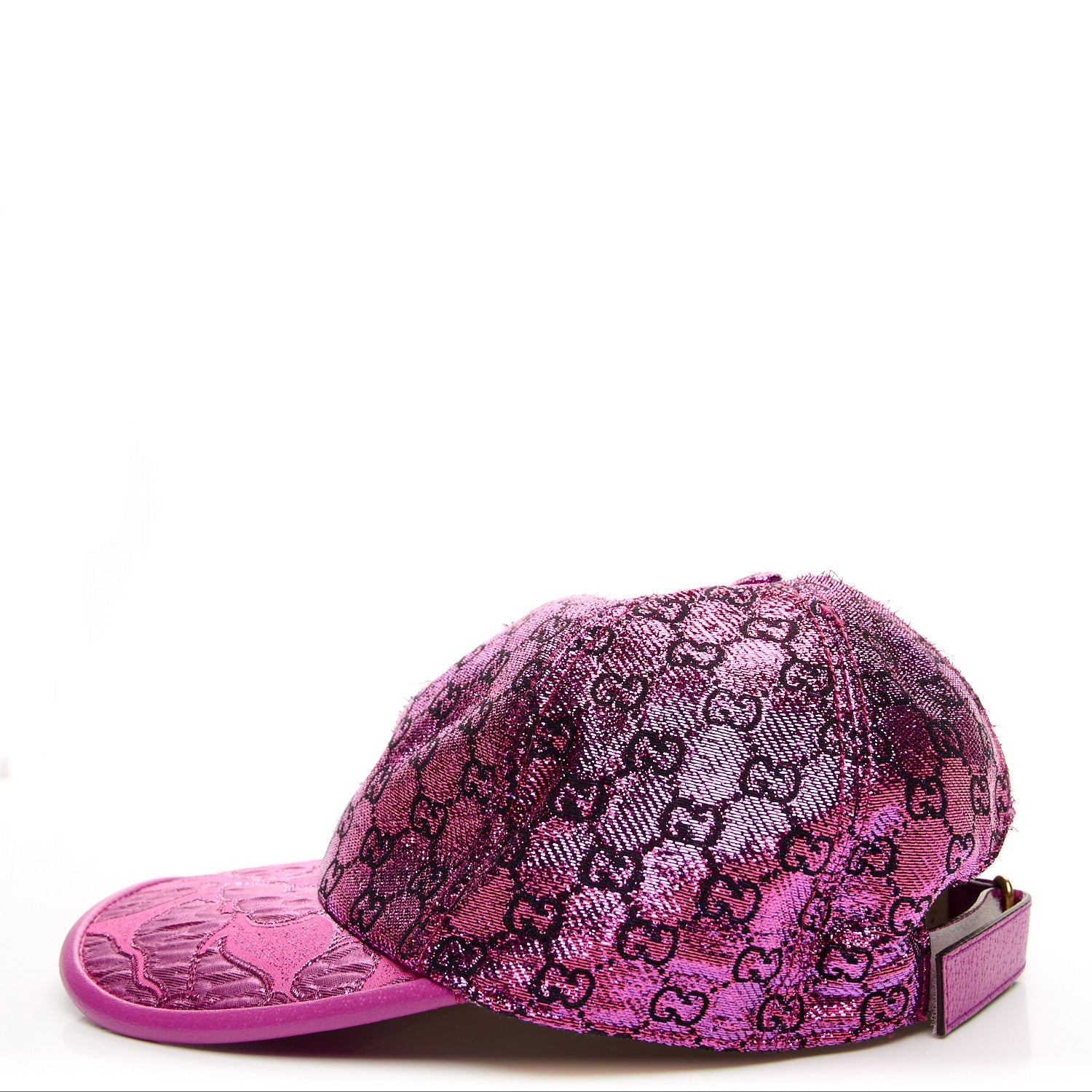 Silk Blend Jacquard Monogram Santa Barbara Baseball Hat S Fuxia Black