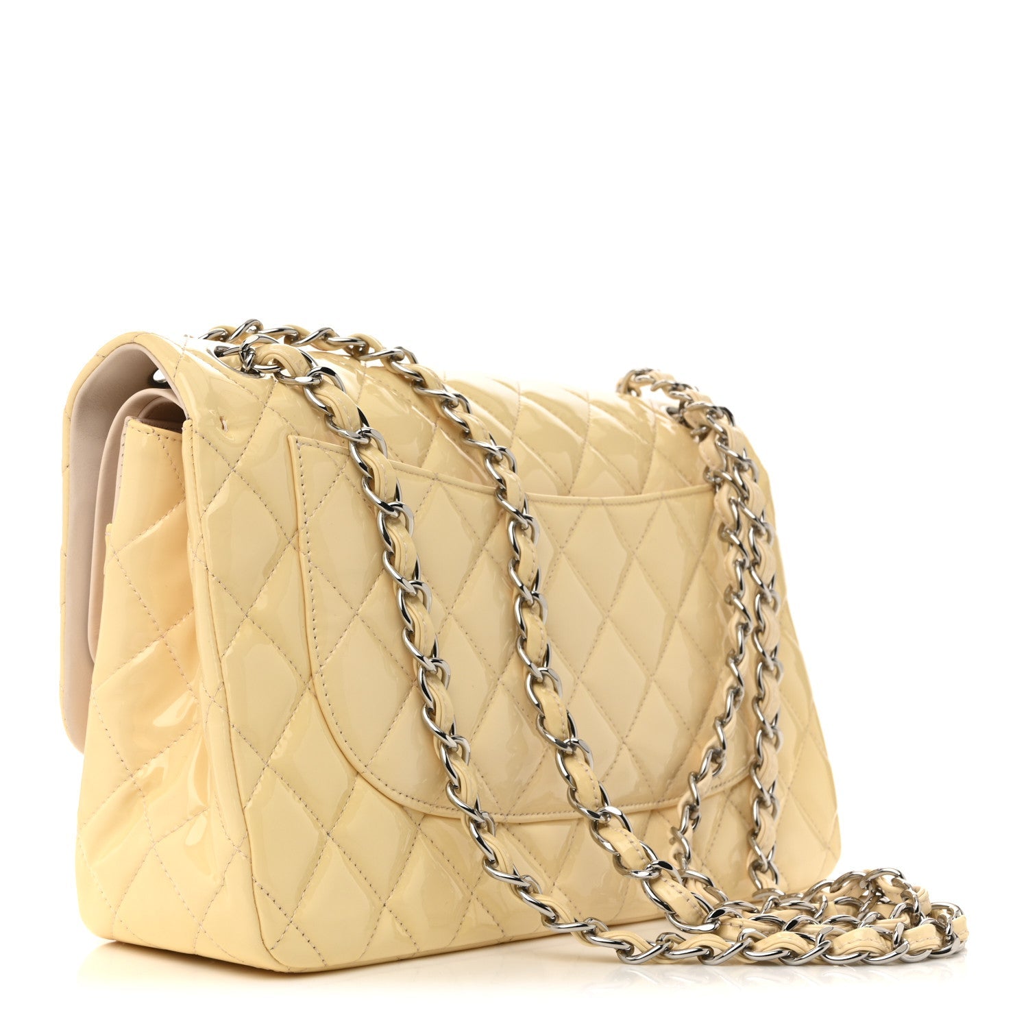 Patent Quilted Jumbo Double Flap Light Pink