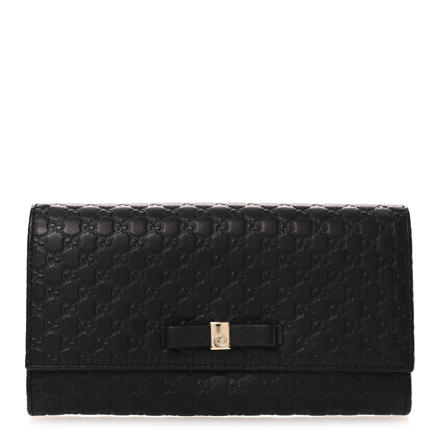 Microguccissima Bow Continental Wallet Black