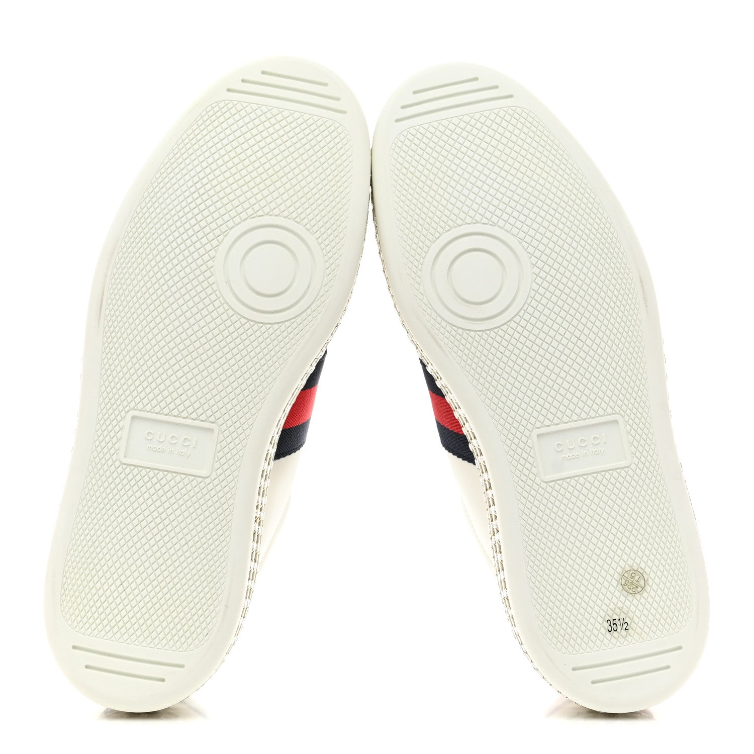 Calfskin Crystal Web Bee Embroidered Womens Ace Platform Sneakers 35.5 White