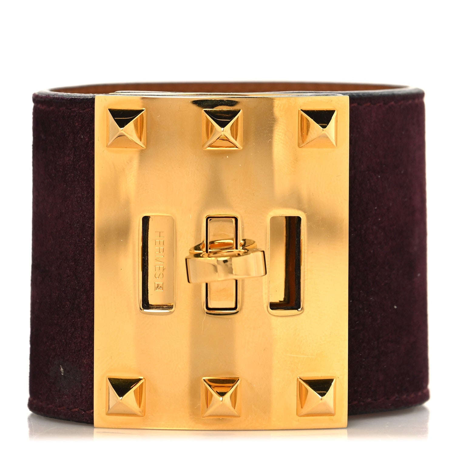 Veau Doblis Suede Kelly Dog Extreme Bracelet S Prune