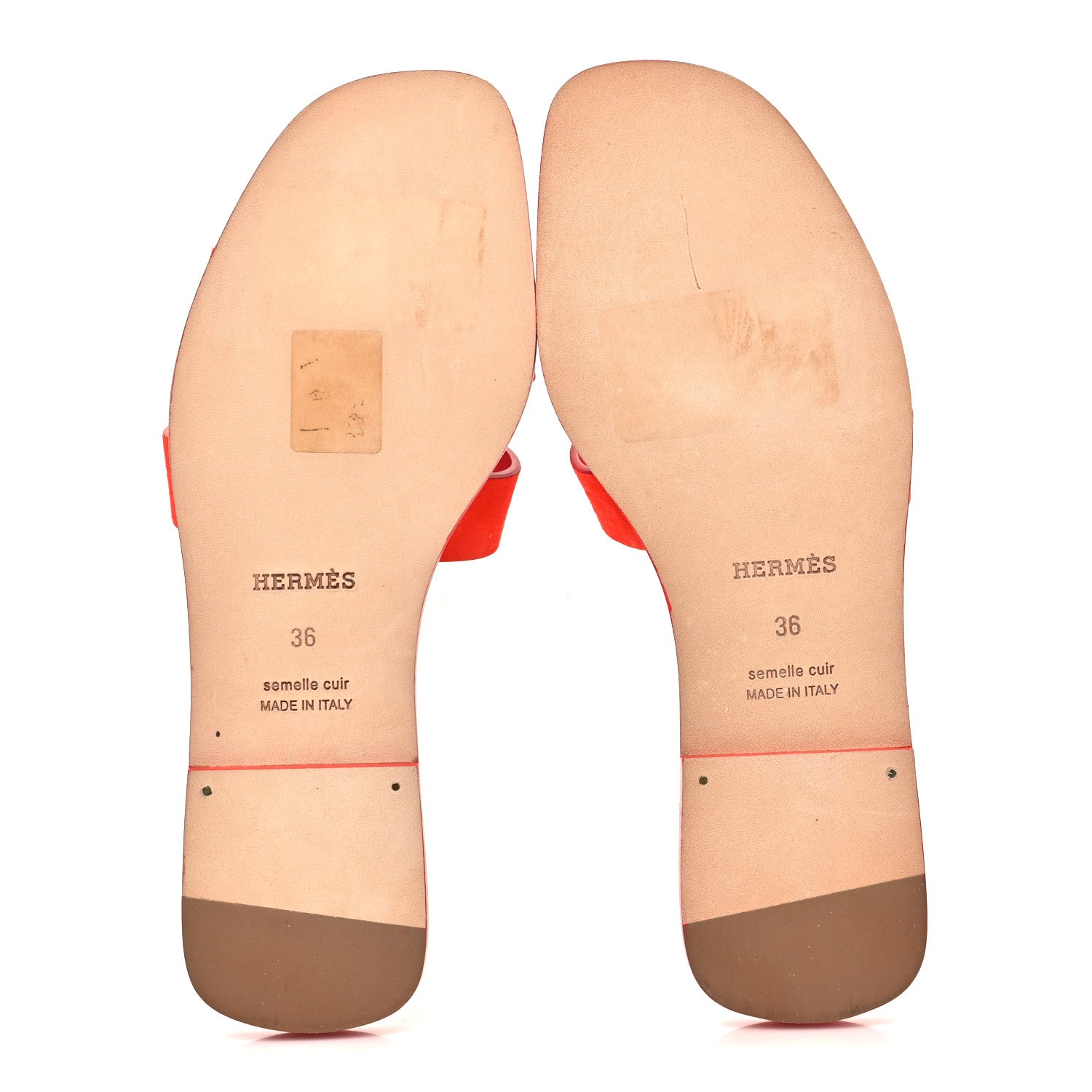 Suede Goatskin Oran Sandals 36 Rouge Grenadine