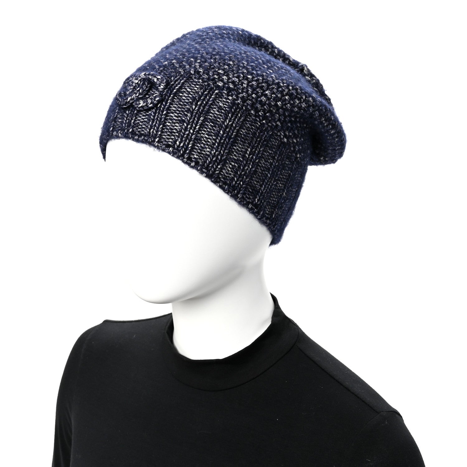 Cashmere Blend CC Beanie Hat Navy