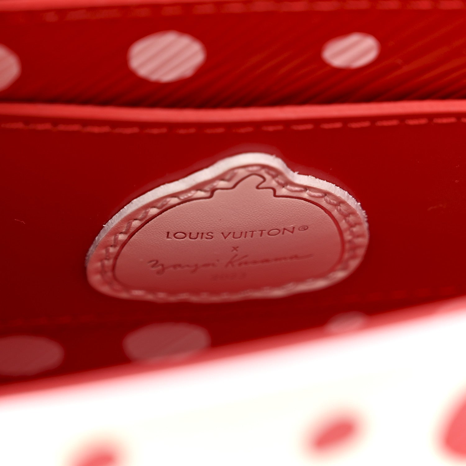 LV X YK Epi Infinity Dots Twist Shoulder Bag PM White Red
