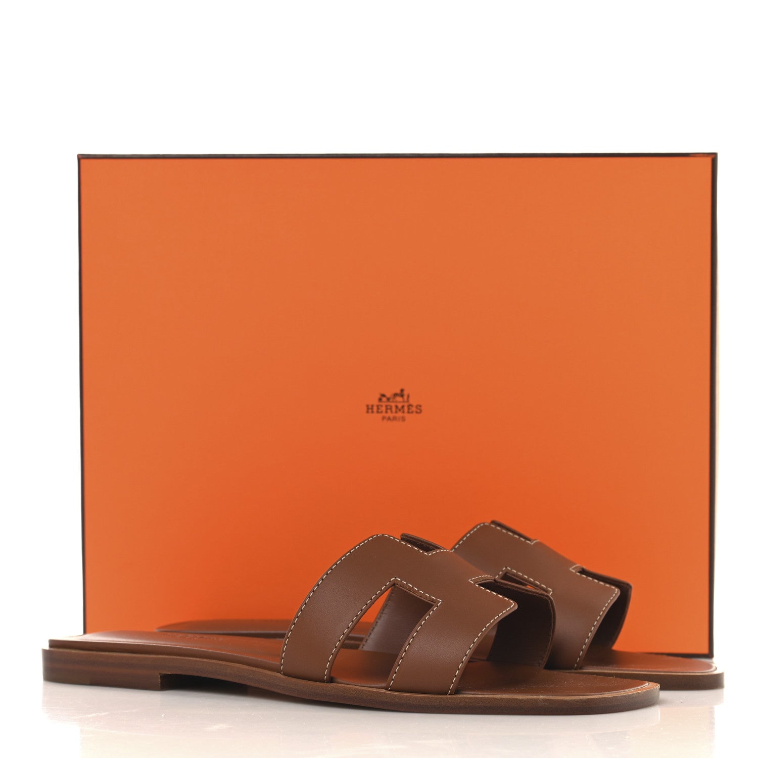Box Calfskin Oran Sandals 38 Gold
