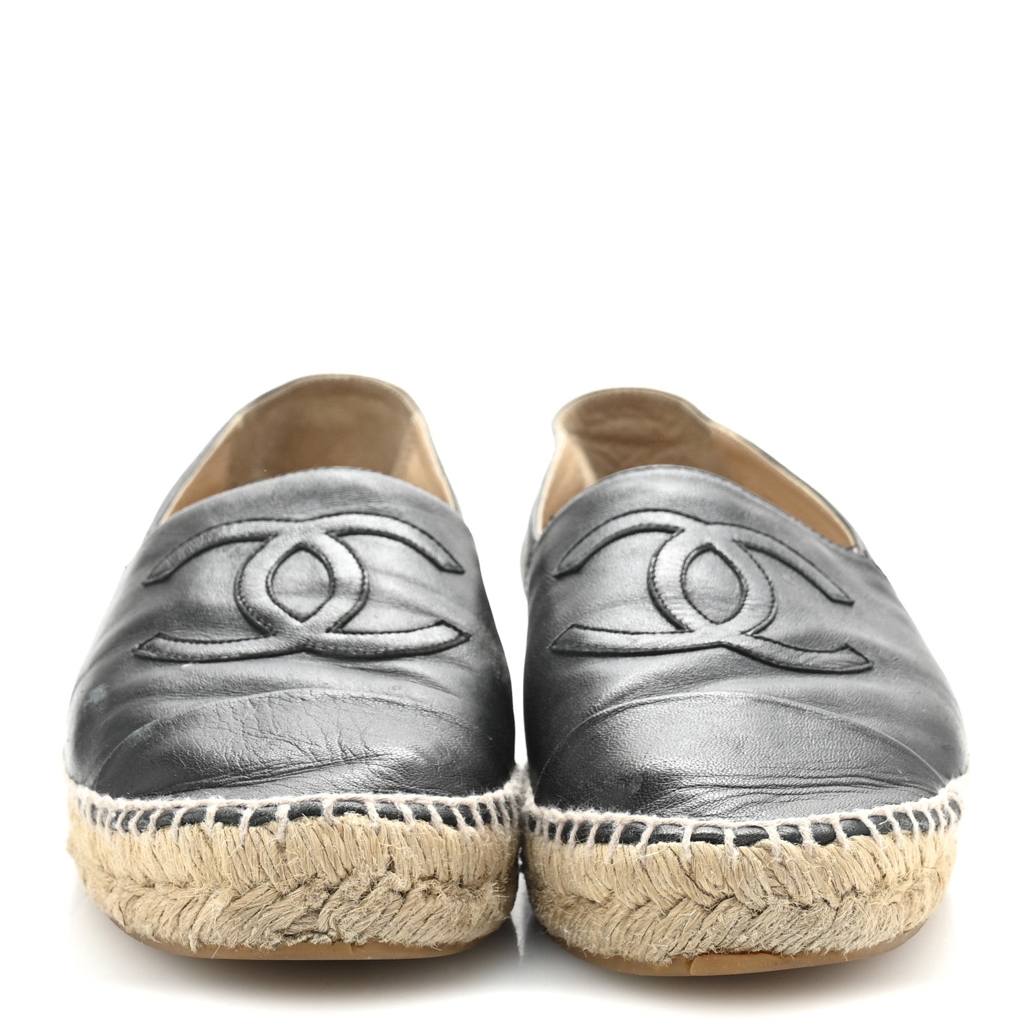 Lambskin CC Espadrilles 40 Black