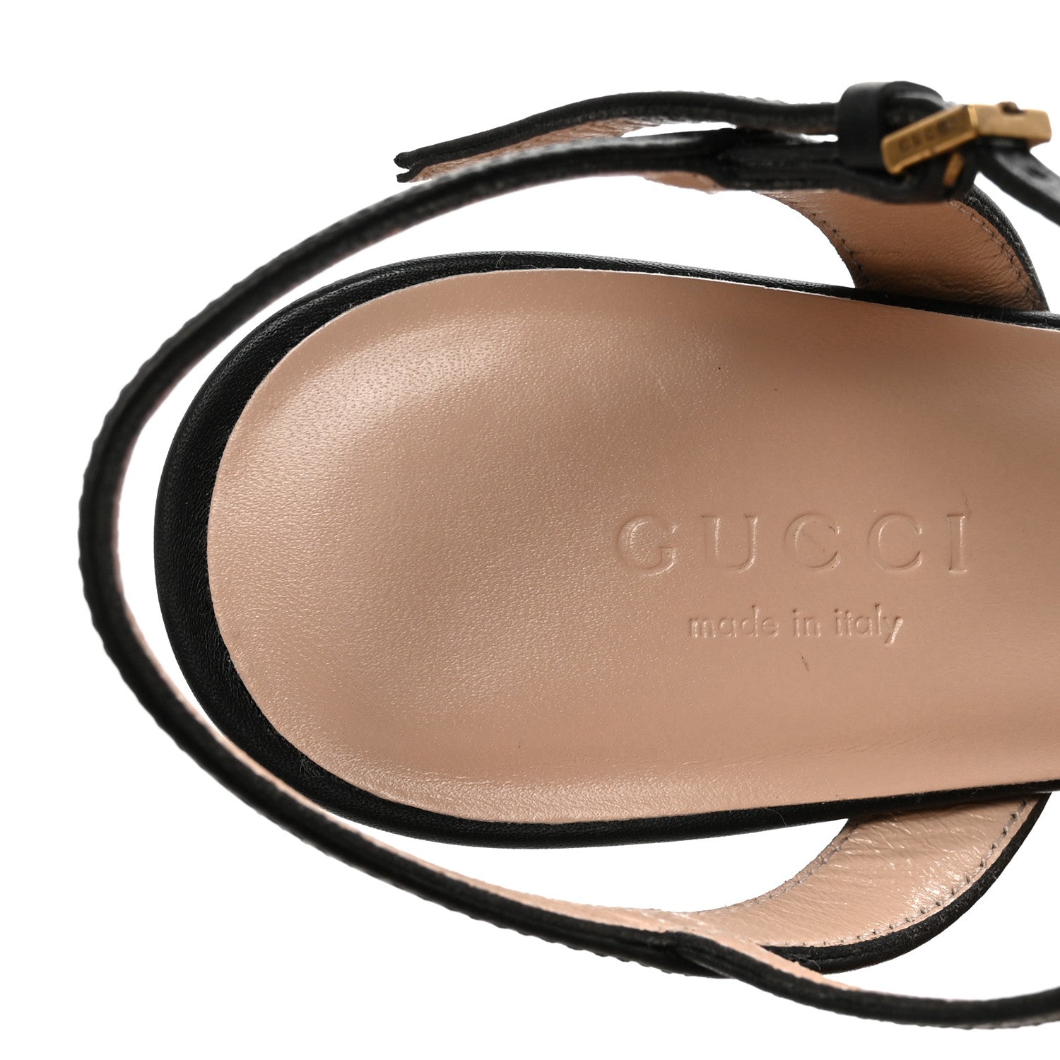 Lifford Calfskin GG Marmont Ankle Wrap 75mm Sandals 35 Black