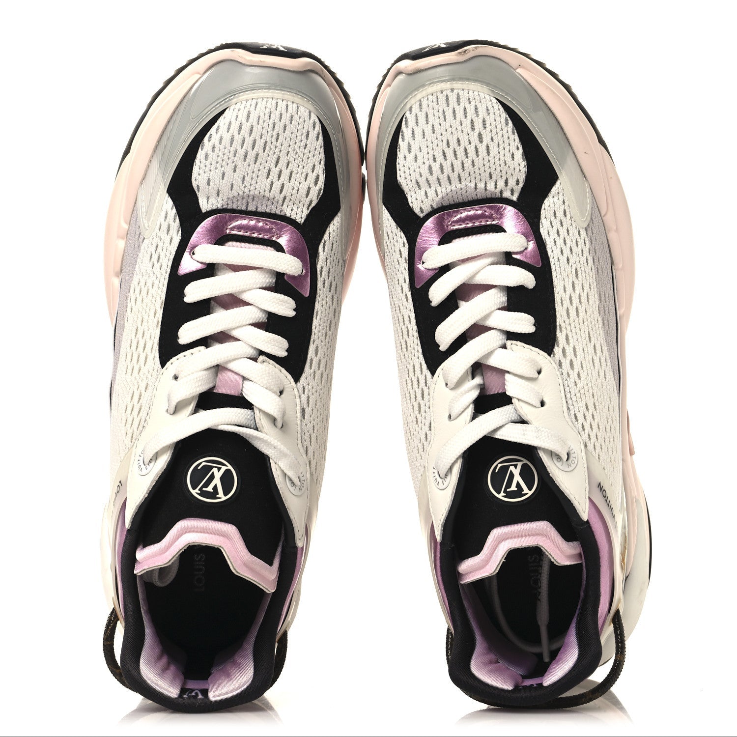 Mix Materials Suede Calfskin Run 55 Sneakers 39 Pink