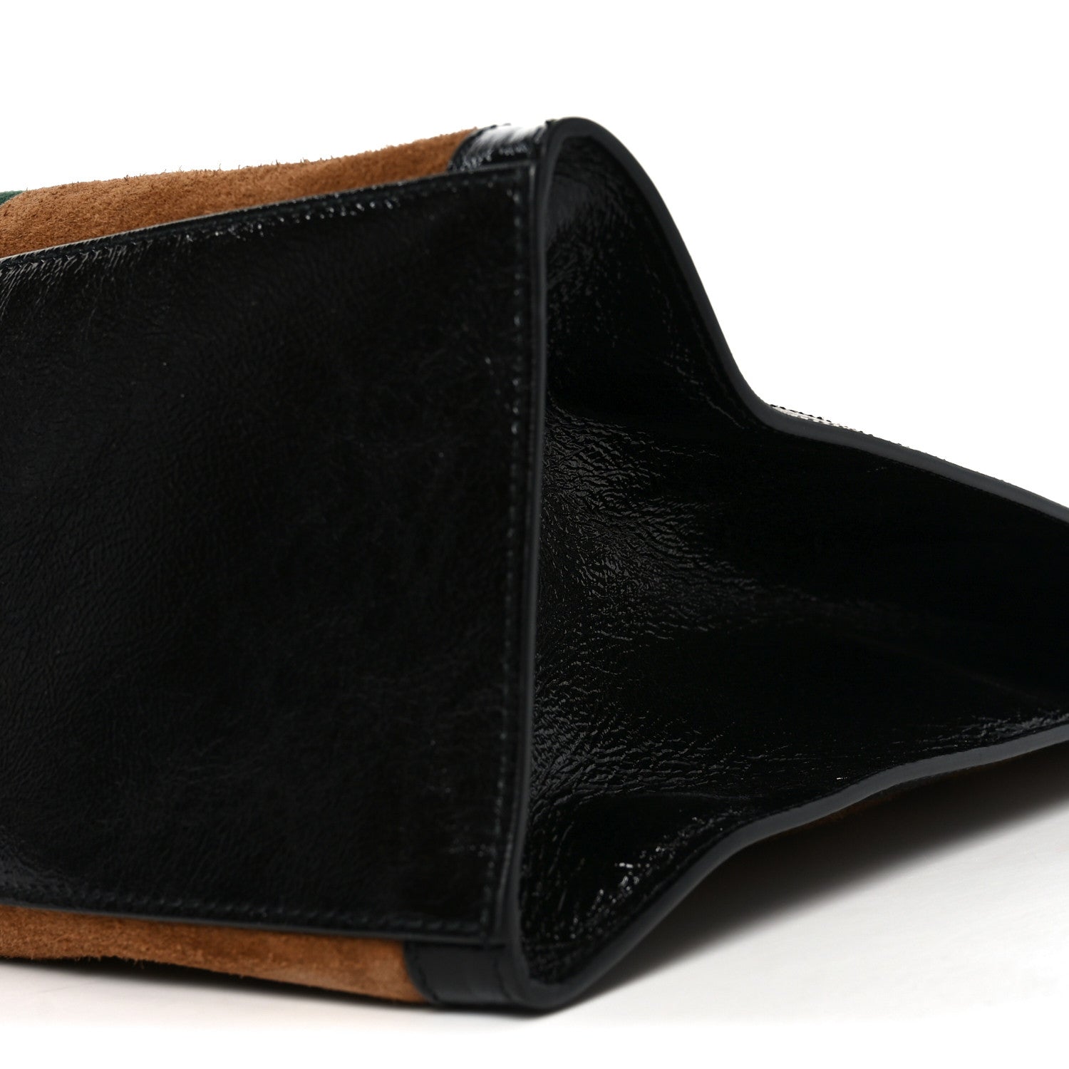 Suede Patent Web Ophidia Vertical Tote Nocciola Black