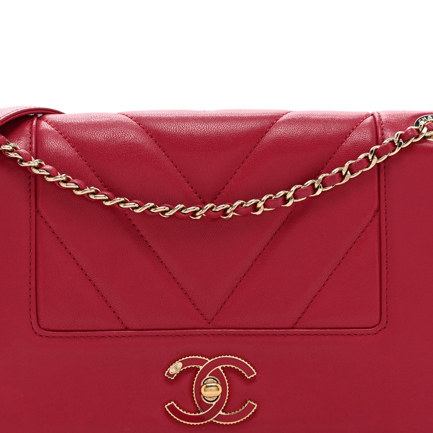 Sheepskin Chevron Quilted Vintage Mademoiselle Flap Pink