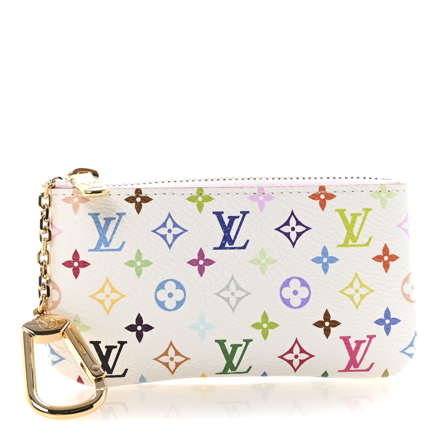 LV X TM Monogram Multicolor Key Pouch White