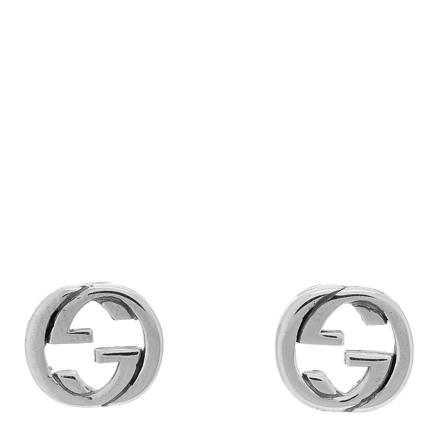 Sterling Silver Interlocking GG Stud Earrings