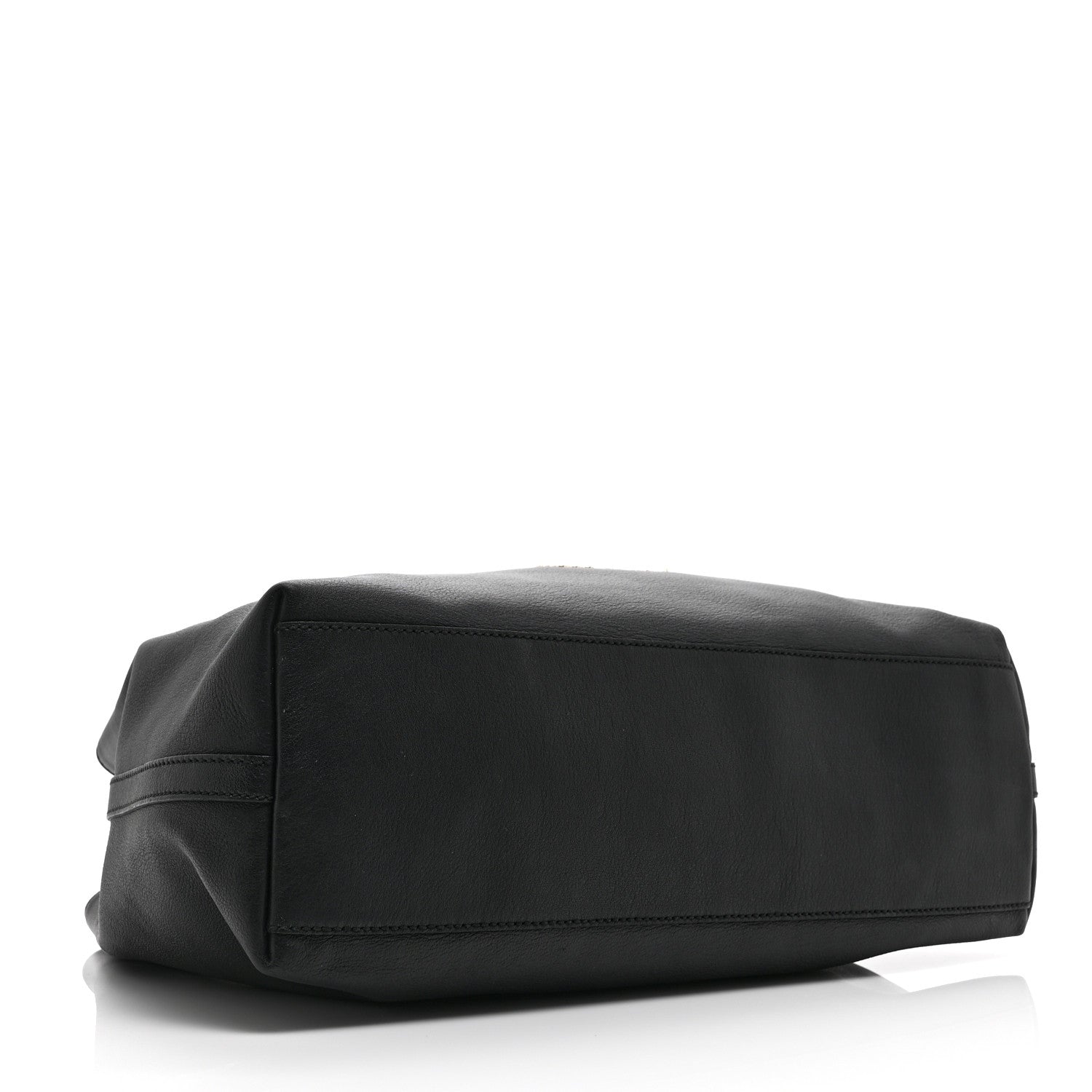 Calfskin Medium Braided Handle Gifford Tote Black