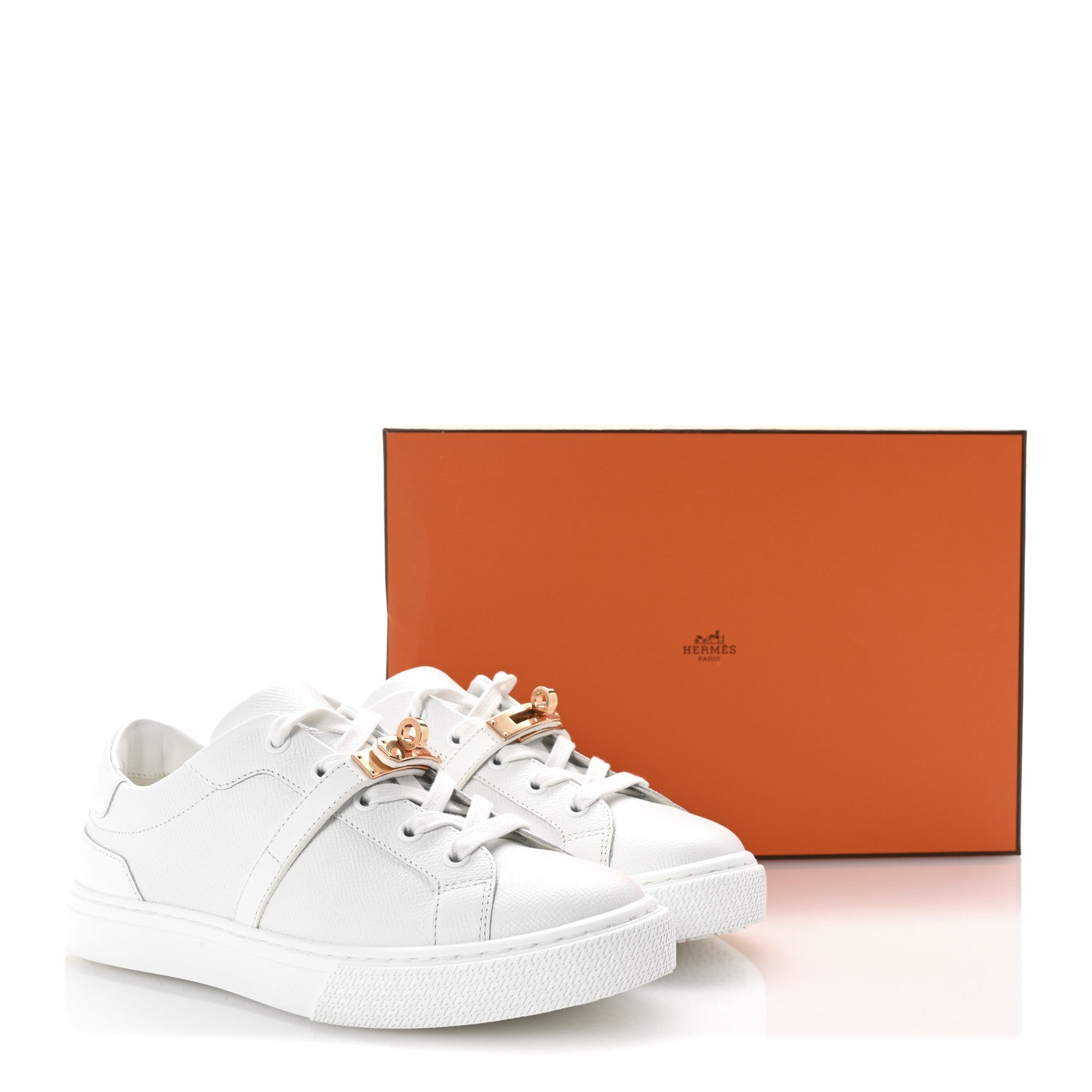 Epsom Calfskin Day Sneakers 37.5 White
