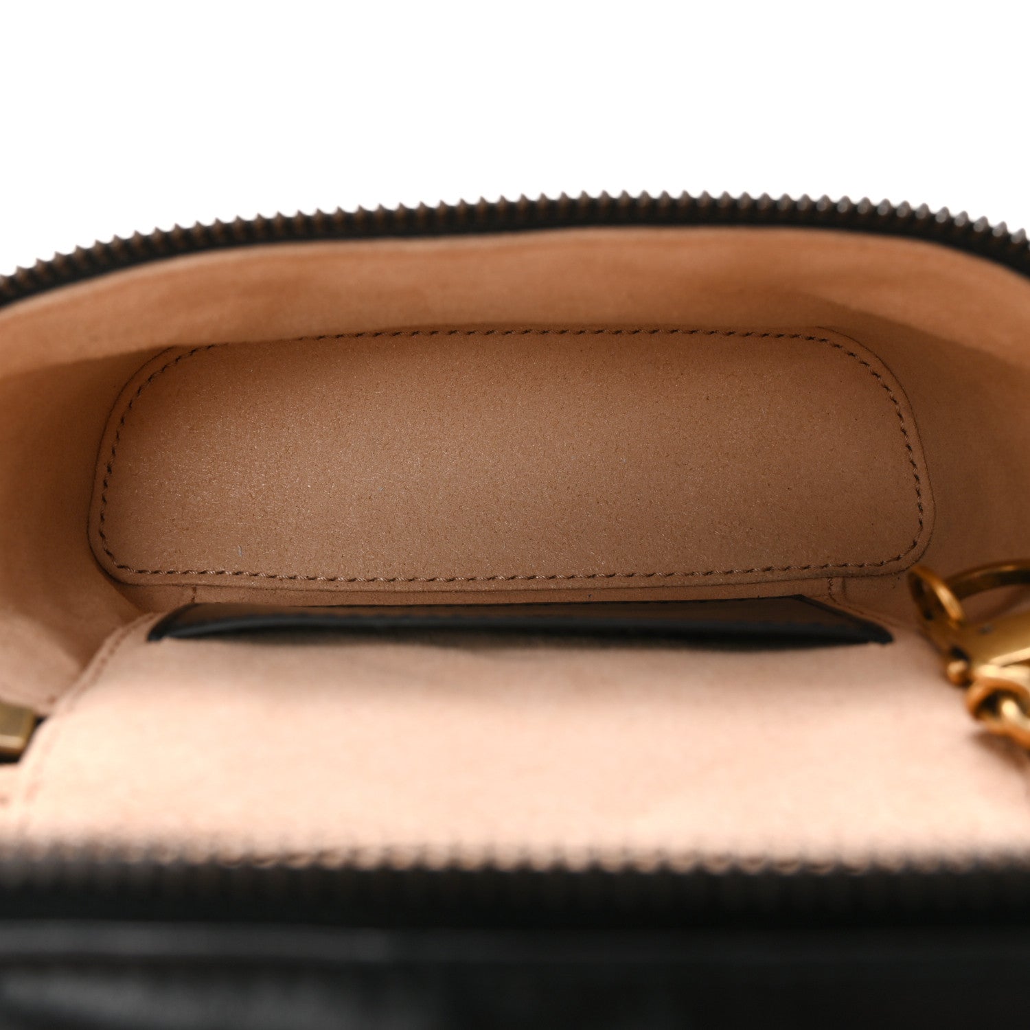 Calfskin Matelasse Chevron Mini GG Marmont Top Handle Bag Black