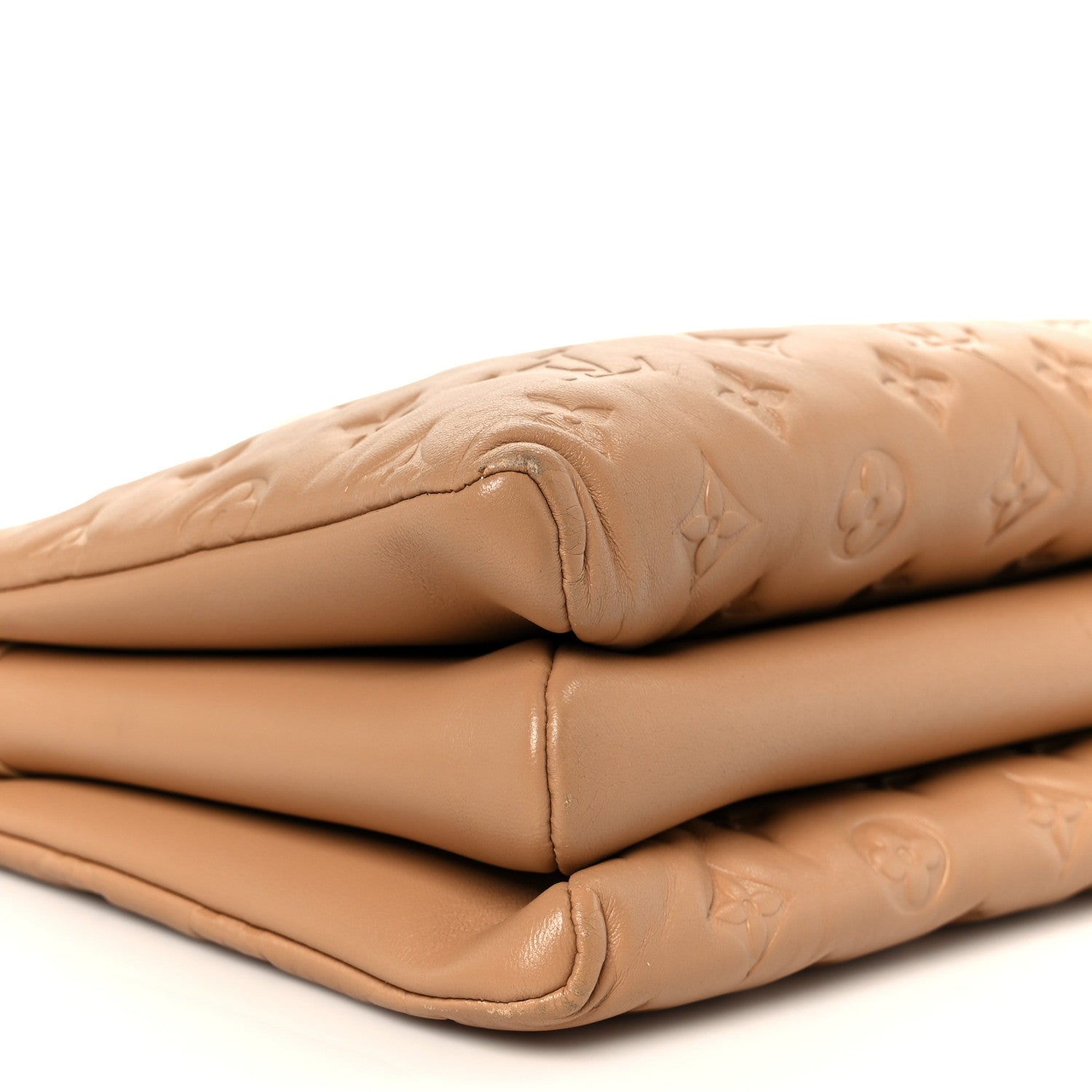 Lambskin Embossed Monogram Coussin PM Camel