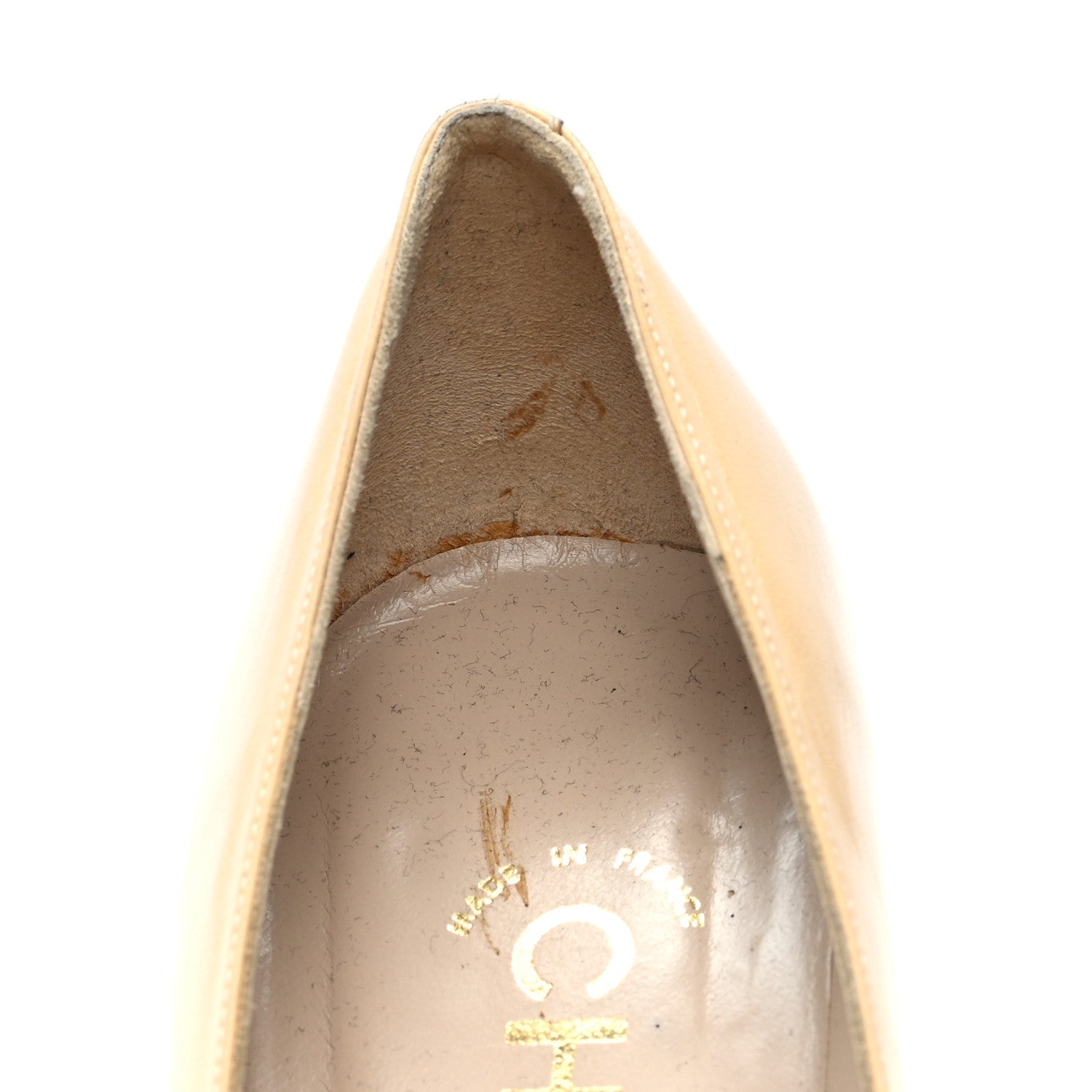 Lambskin Cap Toe CC Pumps 36.5 Beige Black